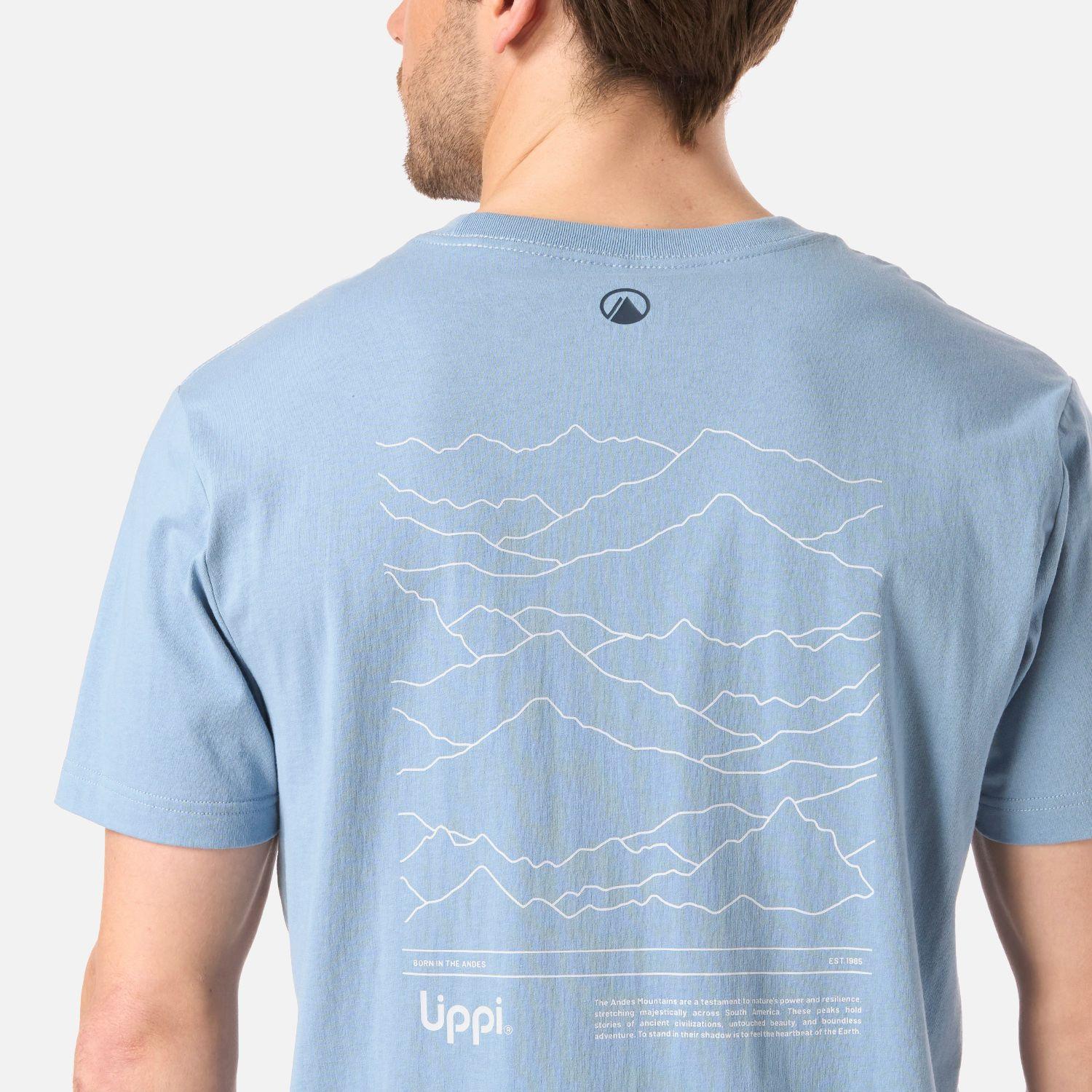 Polera Hombre Mountain Vibes T-Shirt Azul Piedra Lippi V26-3