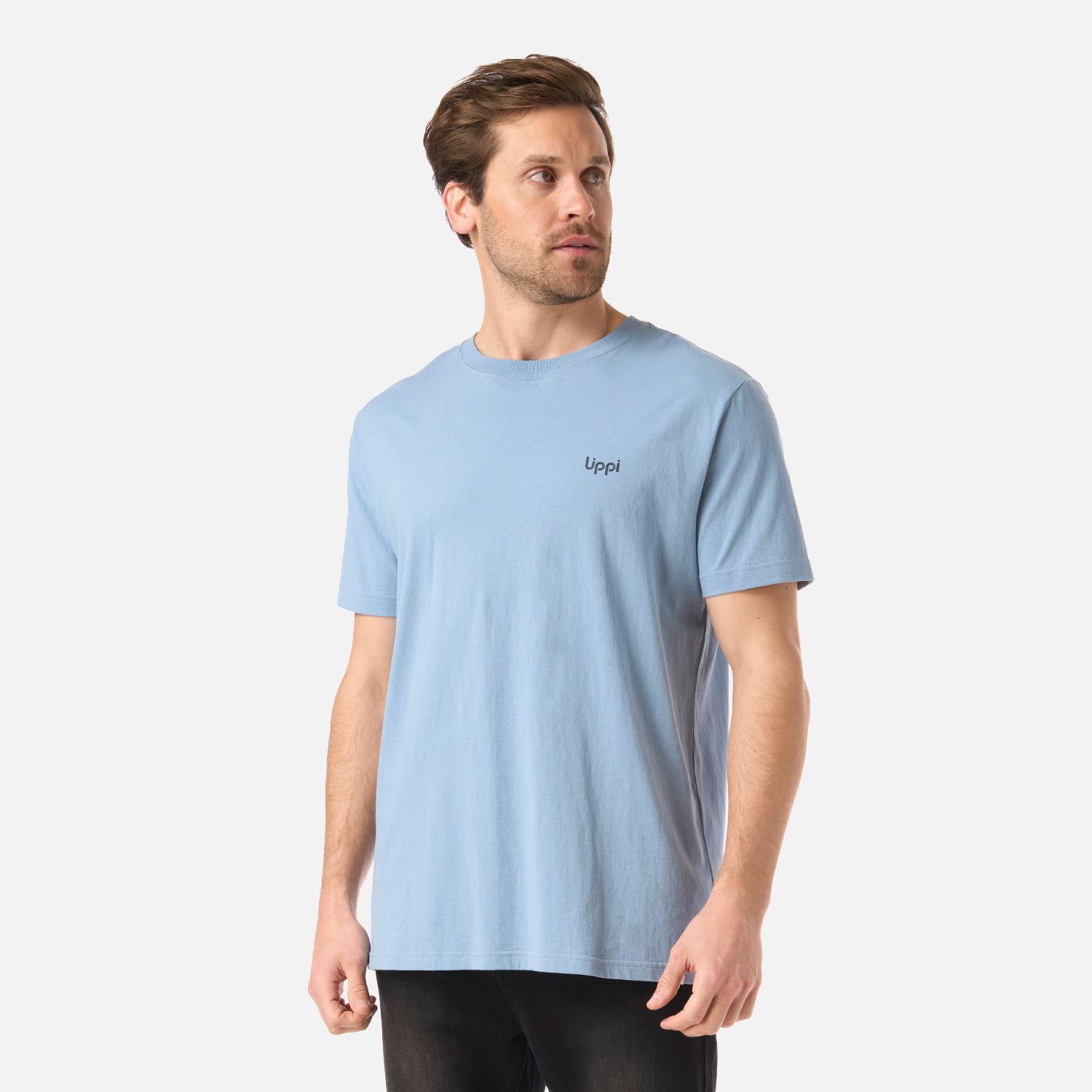 Polera Hombre Mountain Vibes T-Shirt Azul Piedra Lippi V26-2