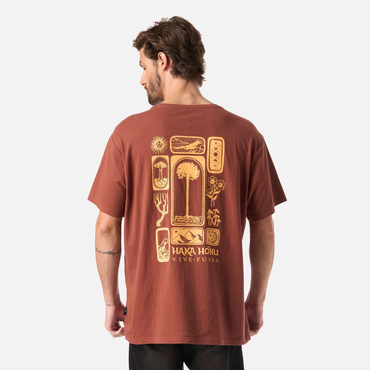 Polera Hombre Mosaicos Cafe Haka Honu V26-1