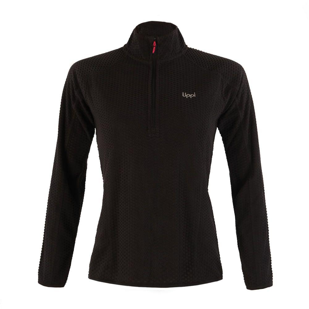 Poleron Mujer Jacaranda Nano-F 14 Zip Negro Lippi I18-0