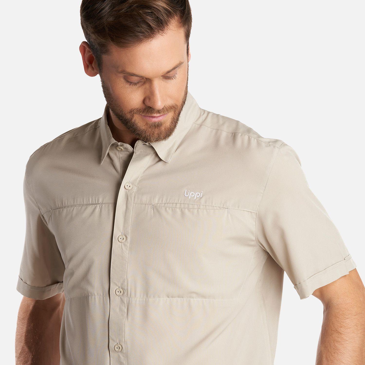 Camisa Hombre Wallace Short Sleeve Q-Dry Shirt Verde Grisaceo Lippi-4