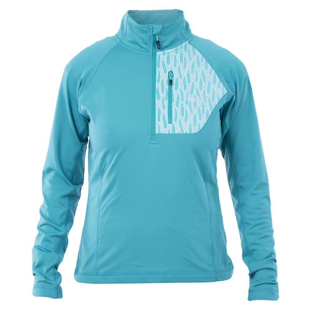 Poleron Mujer Ventus Nano-F 14 Zip Turquesa Oscuro Lippi-0