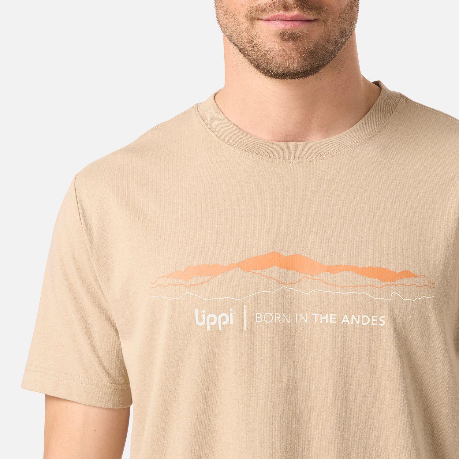 Polera Hombre Logo Lippi Front Print T-Shirt Beige Lippi V26-3