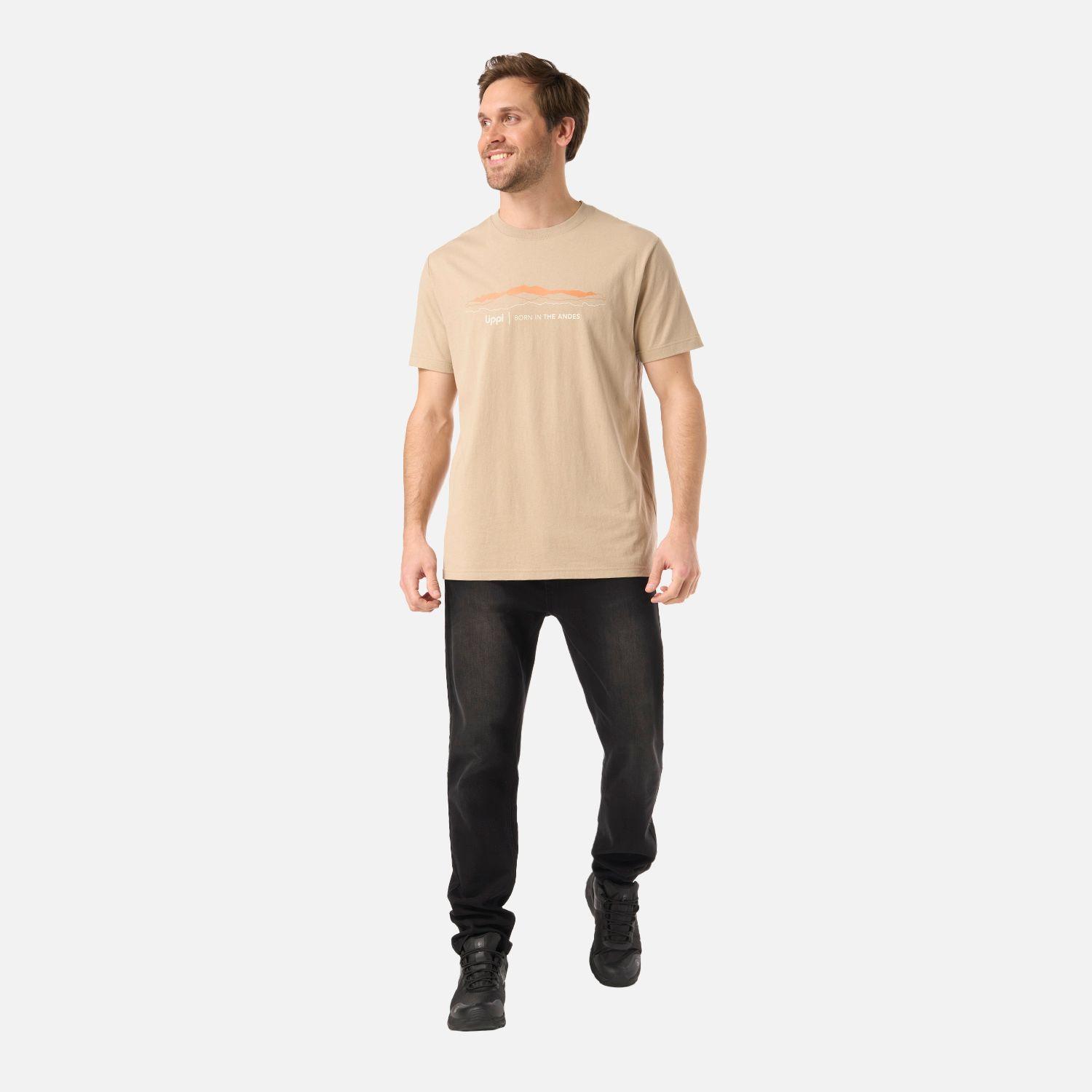 Polera Hombre Logo Lippi Front Print T-Shirt Beige Lippi V26-4