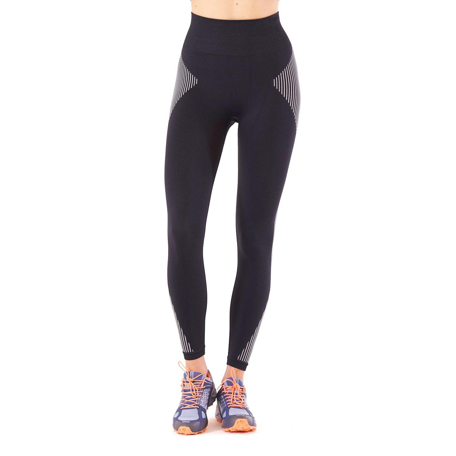 Calza Mujer In-Motion Seamless Leggings Negro Blanco Lippi-1