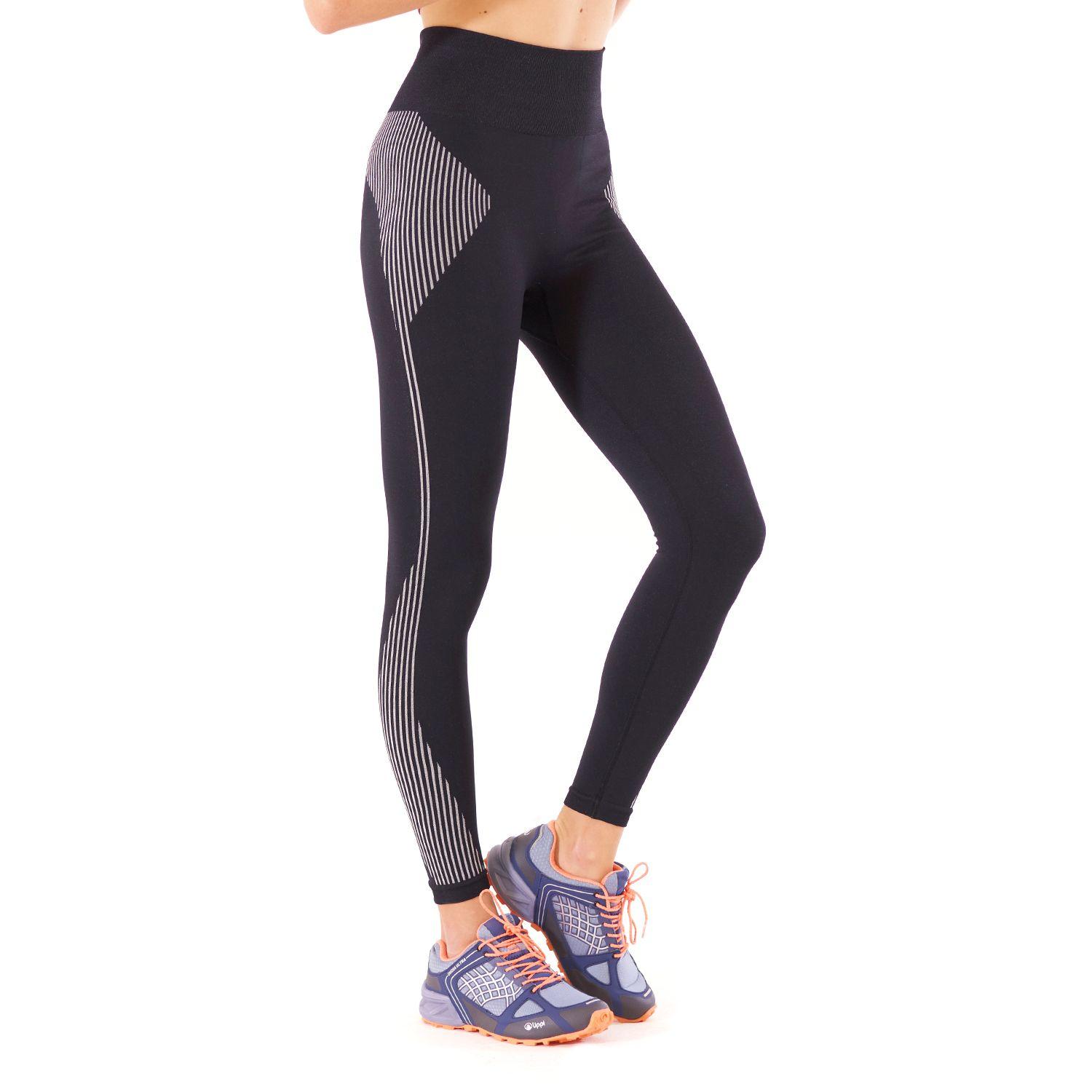 Calza Mujer In-Motion Seamless Leggings Negro Blanco Lippi-2