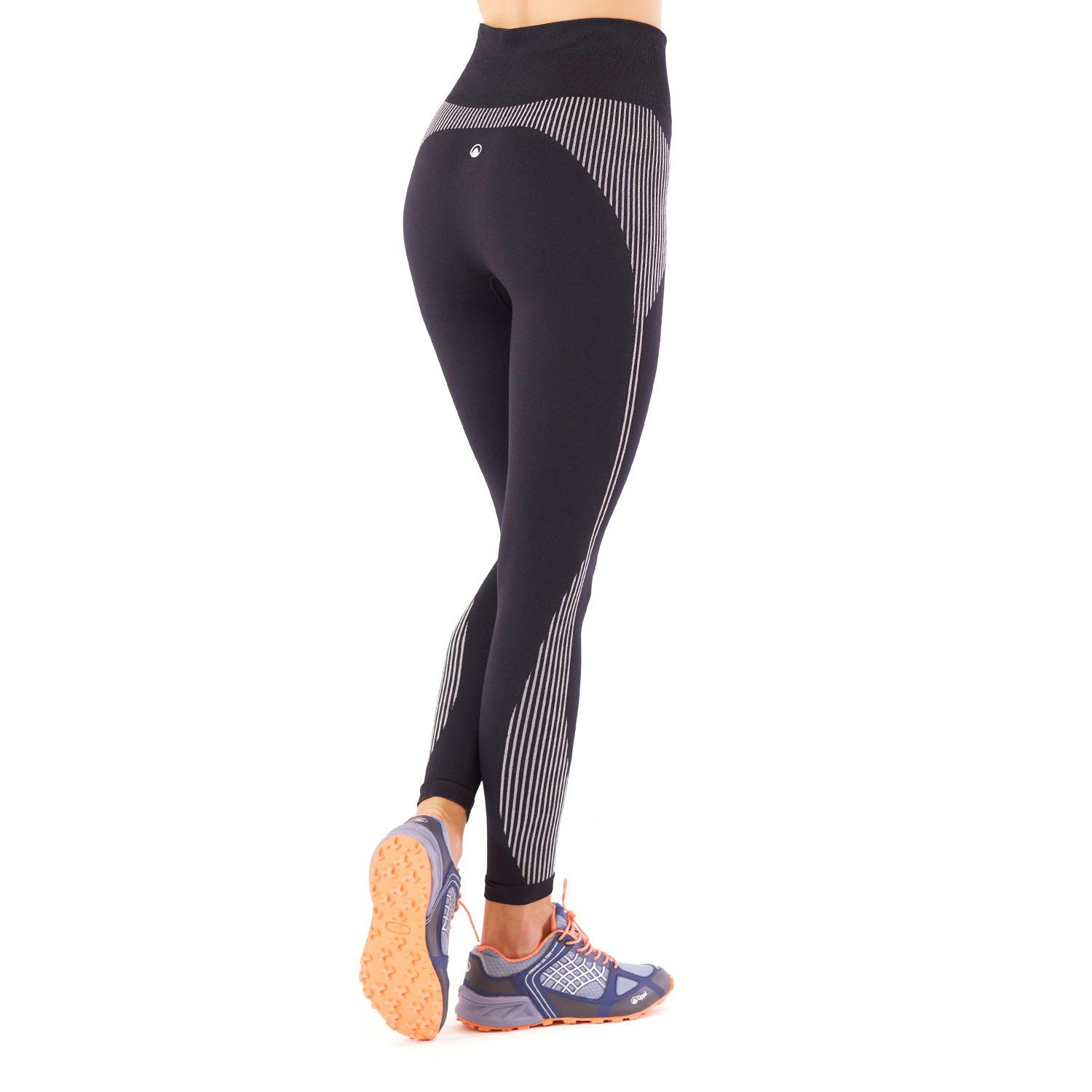 Calza Mujer In-Motion Seamless Leggings Negro Blanco Lippi-3