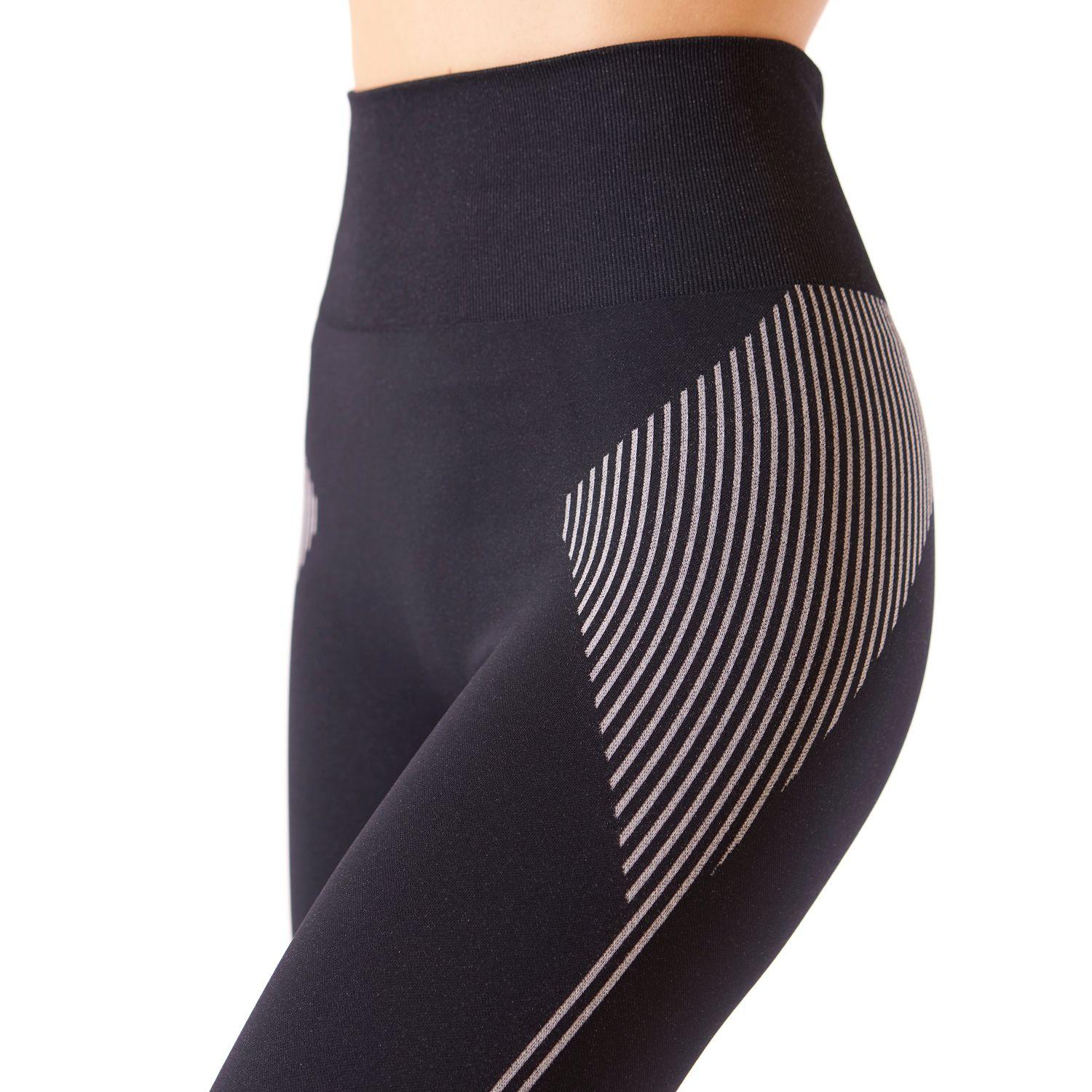 Calza Mujer In-Motion Seamless Leggings Negro Blanco Lippi-4
