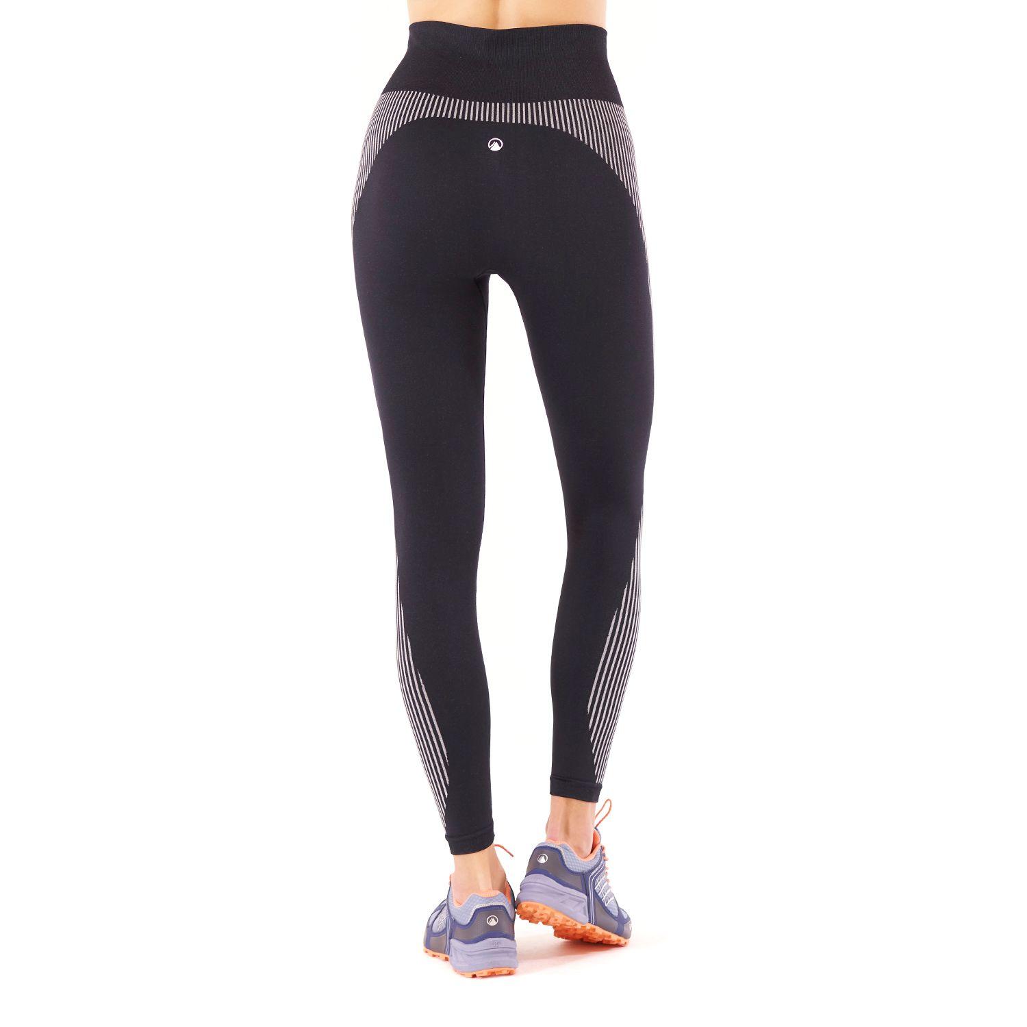 Calza Mujer In-Motion Seamless Leggings Negro Blanco Lippi-6