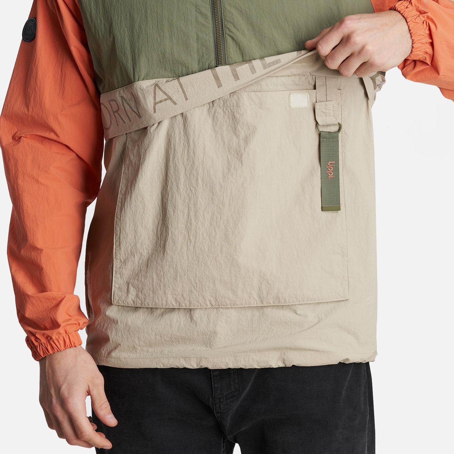Chaqueta Hombre WindCity WindBreaker 1/4 Zip Jacket Verde Militar Lippi-5