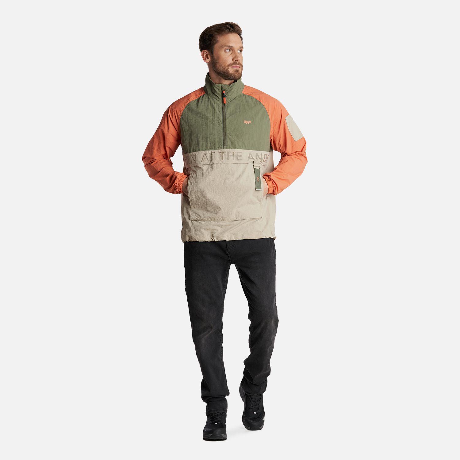 Chaqueta Hombre WindCity WindBreaker 1/4 Zip Jacket Verde Militar Lippi-8