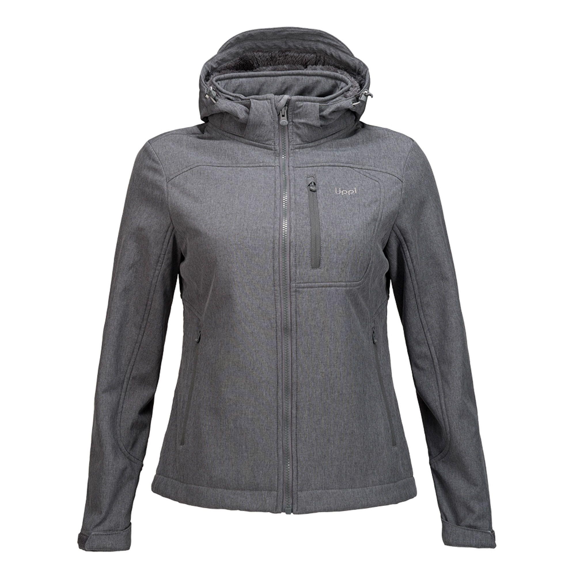 Chaqueta Mujer Macaya Softshell Hoody Jacket Melange Gris Oscuro Lippi-0