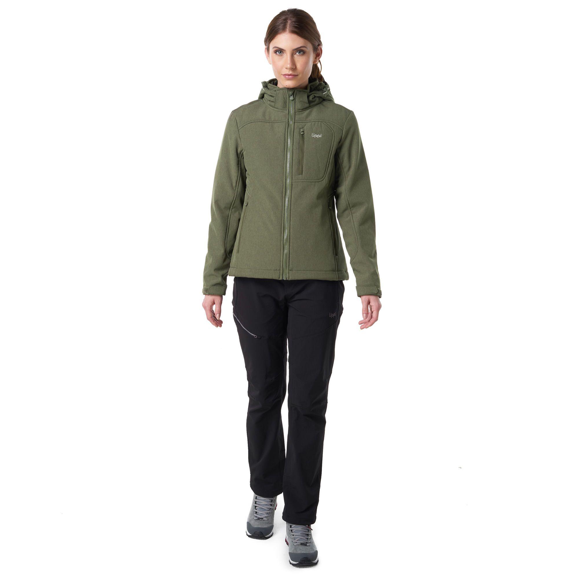 Chaqueta Mujer Macaya Softshell Hoody Jacket Melange Gris Oscuro Lippi-1