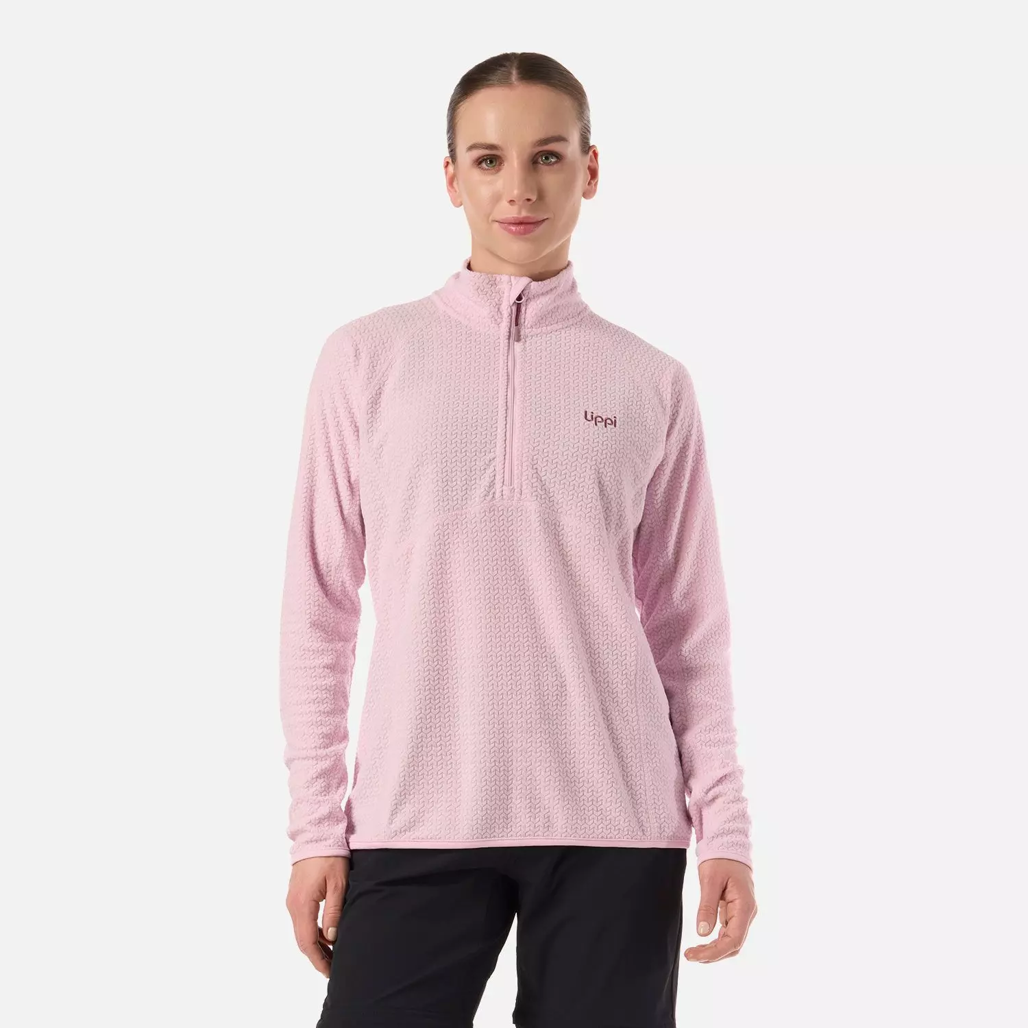Polerón Mujer Jacaranda Nano-F 1/4 Zip Rosa Claro Lippi V26-0