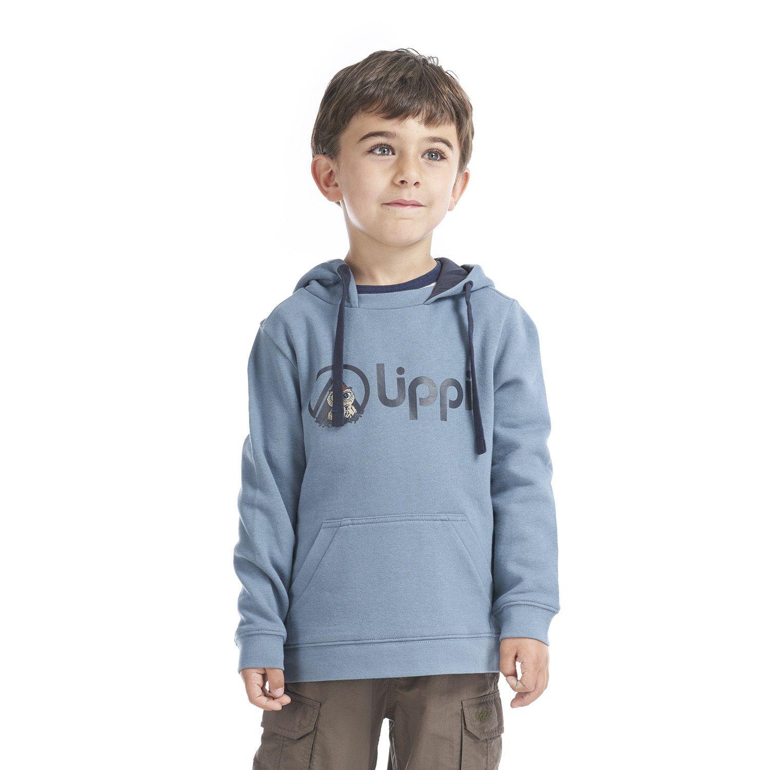 Poleron Niño Insigne Hoody Sweatshirt Azul Grisaceo Lippi-1