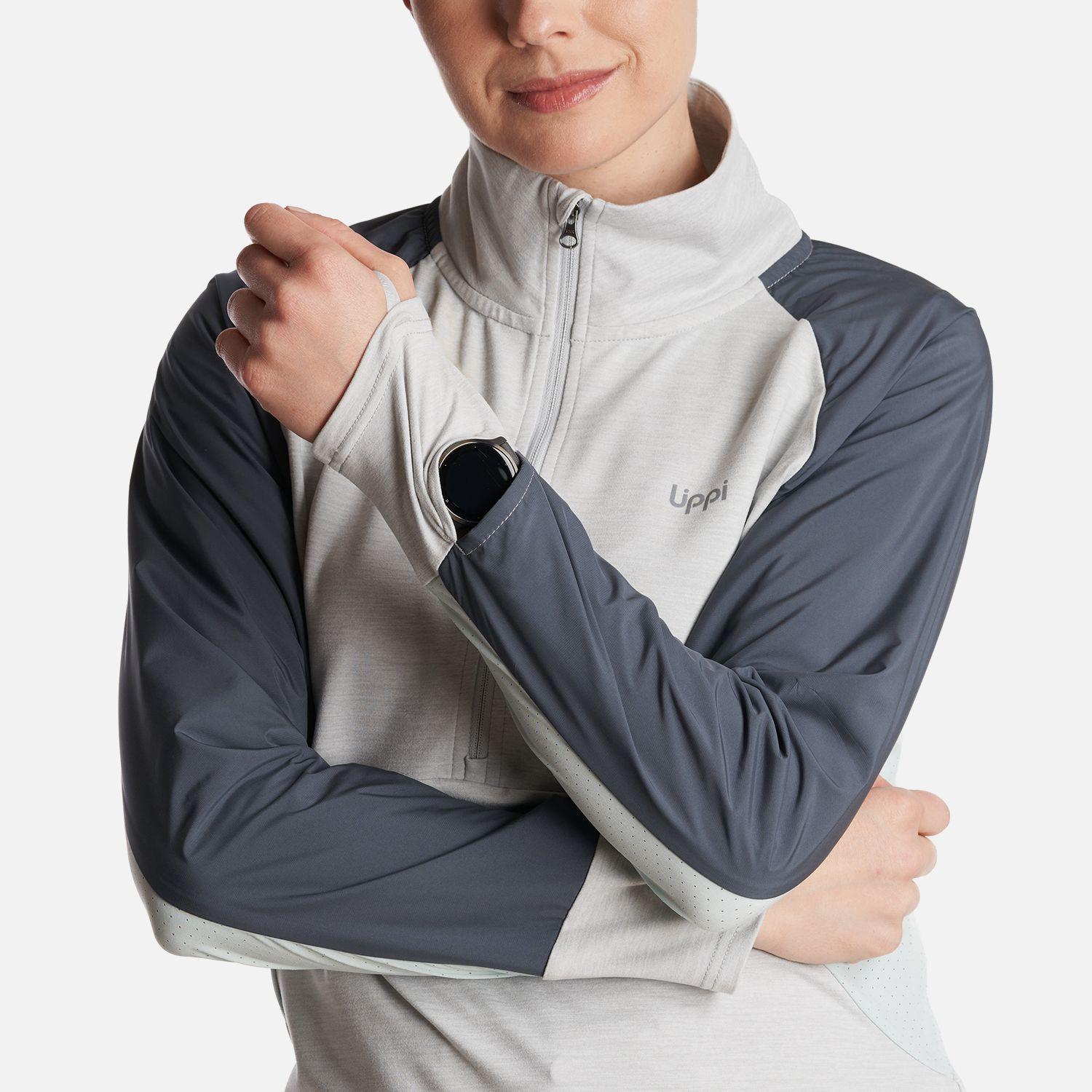 Poleron Mujer  Egger 1/4 Zip Melange Gris Lippi-4