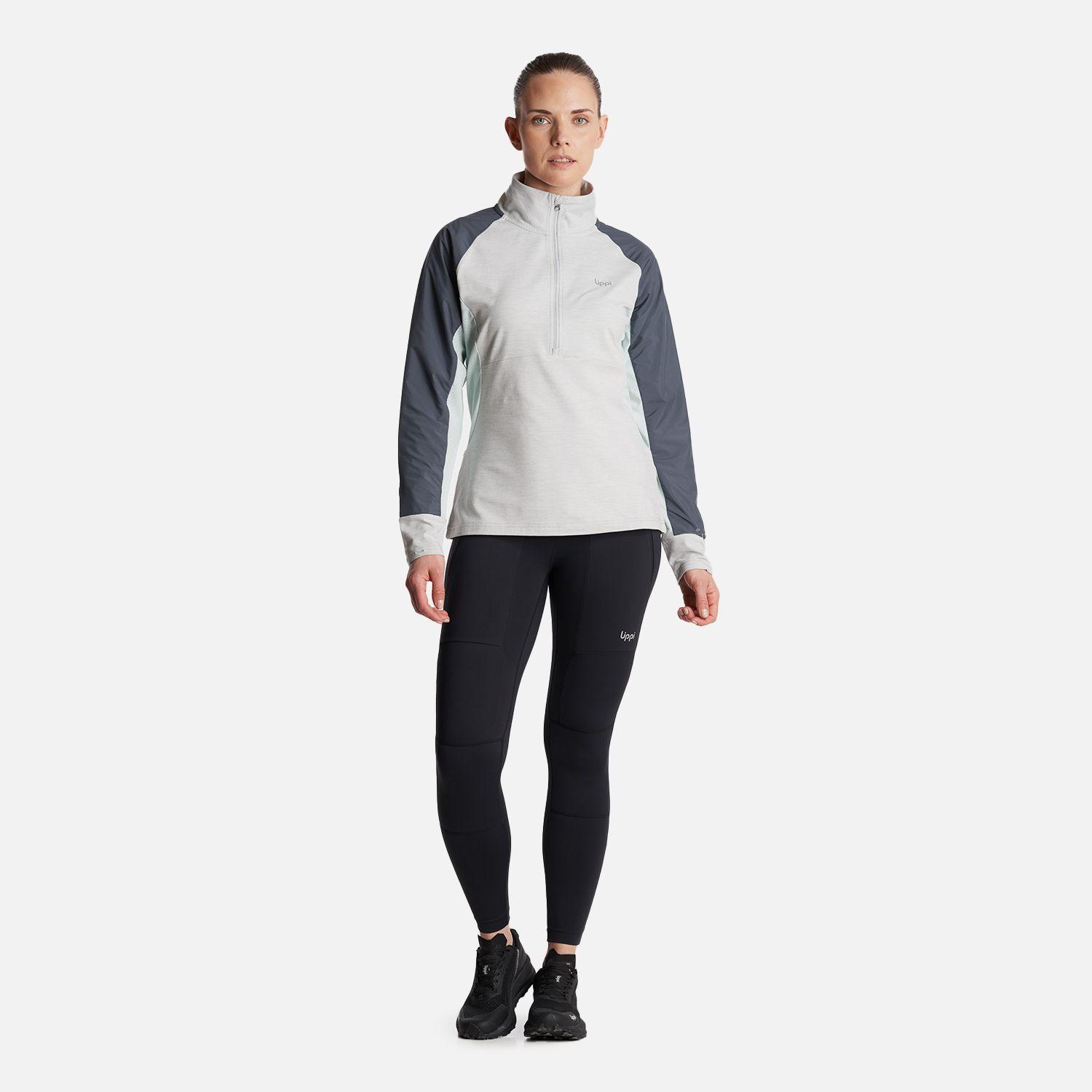 Poleron Mujer  Egger 1/4 Zip Melange Gris Lippi-5