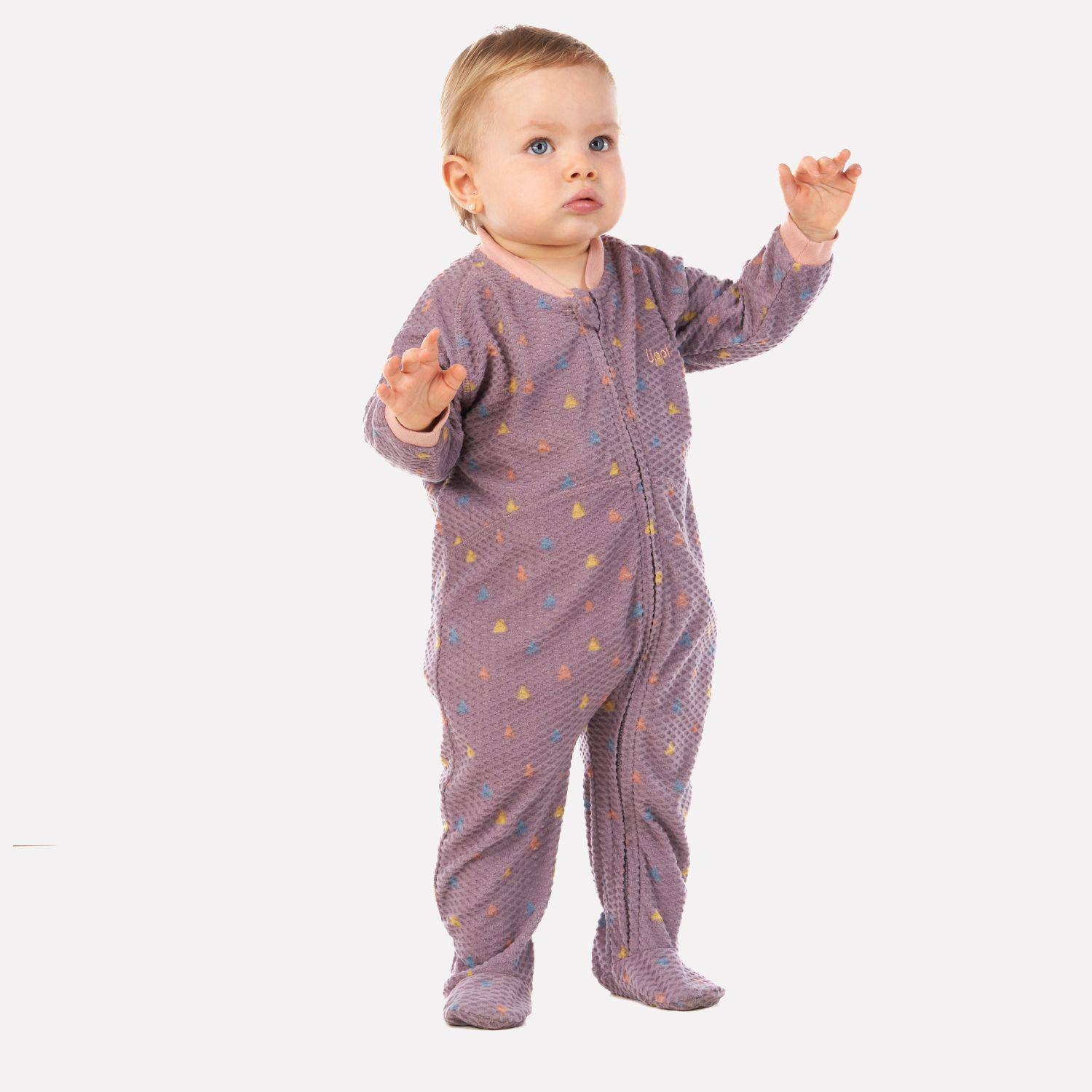 Enterito Baby Girl Saltamontes Nano-F Full Zip Onesie Print Malva Lippi-4