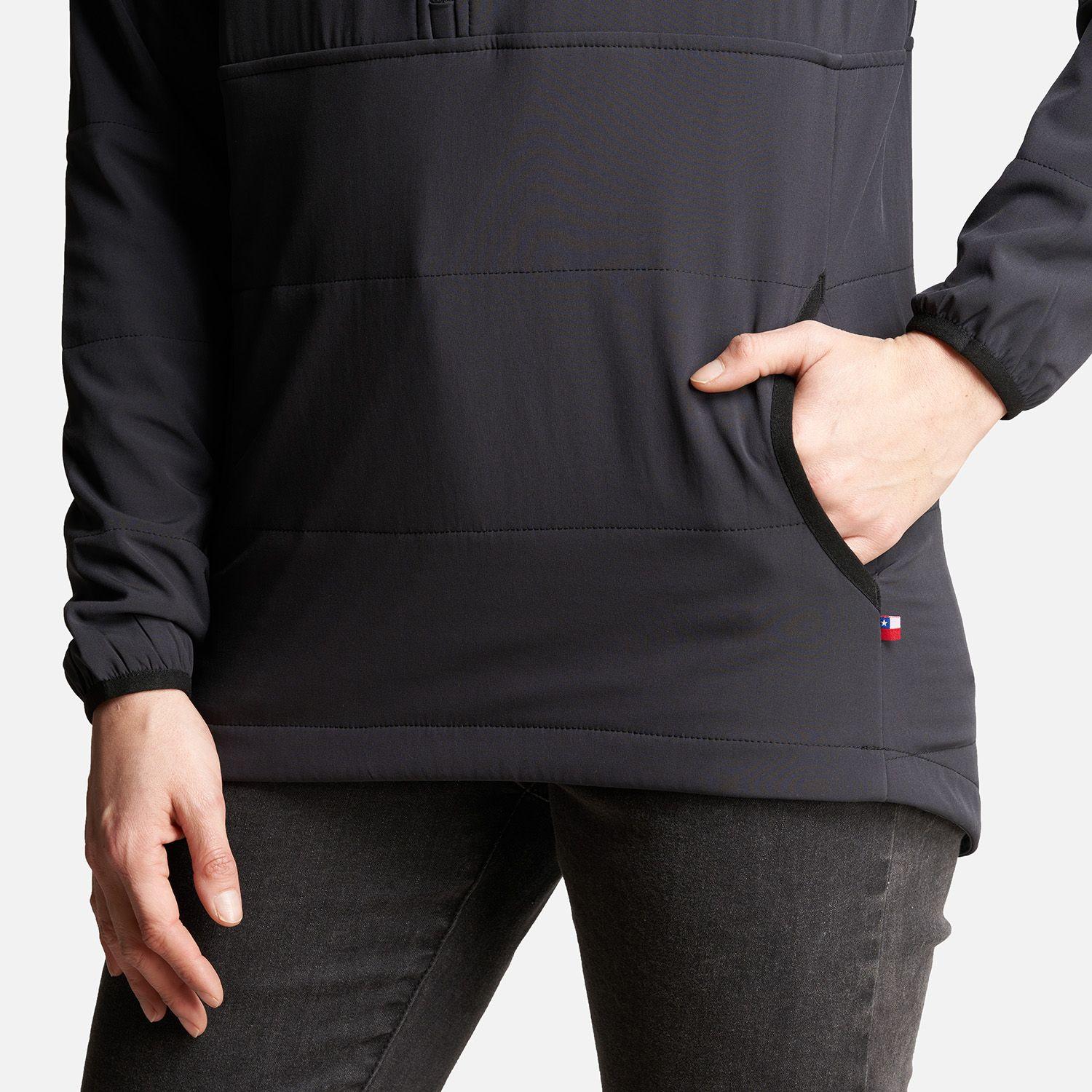 Poleron Mujer Del Sur 1/4 Zip Sin Capucha  Negro Haka Honu-5