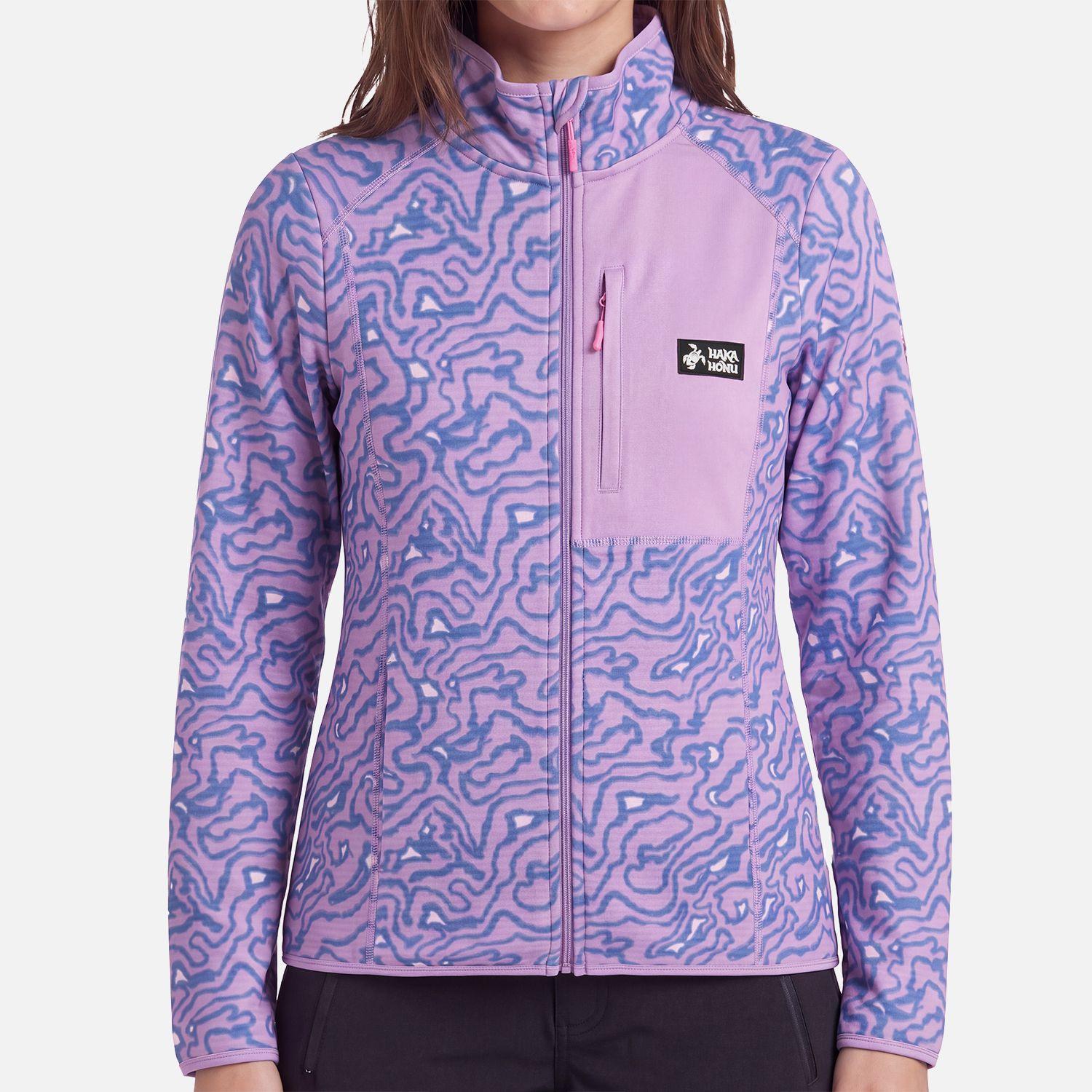 Polerón Mujer Taina Full Zip Print Malva Haka Honu V27-2