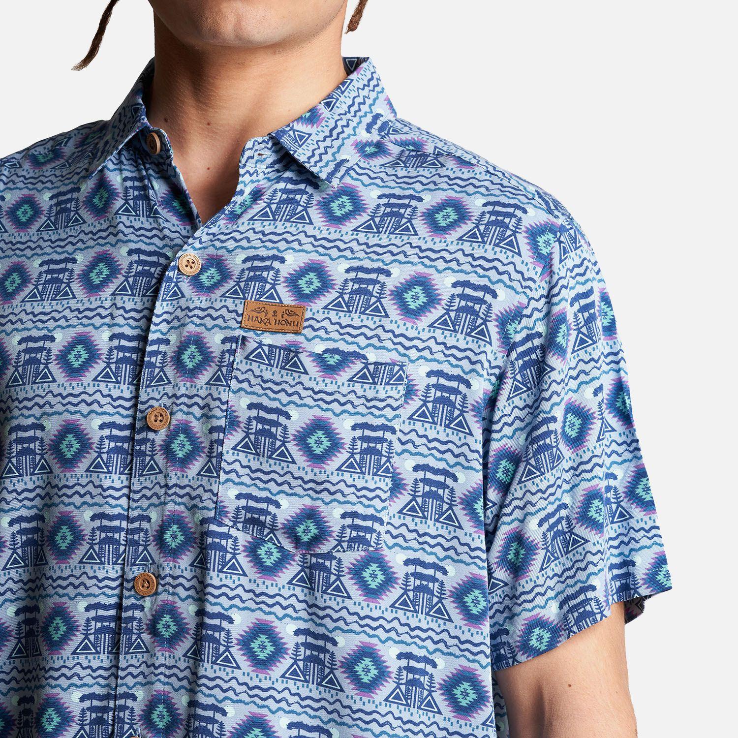 Camisa Hombre Aflora Full Print Azul Grisaceo Haka Honu-4