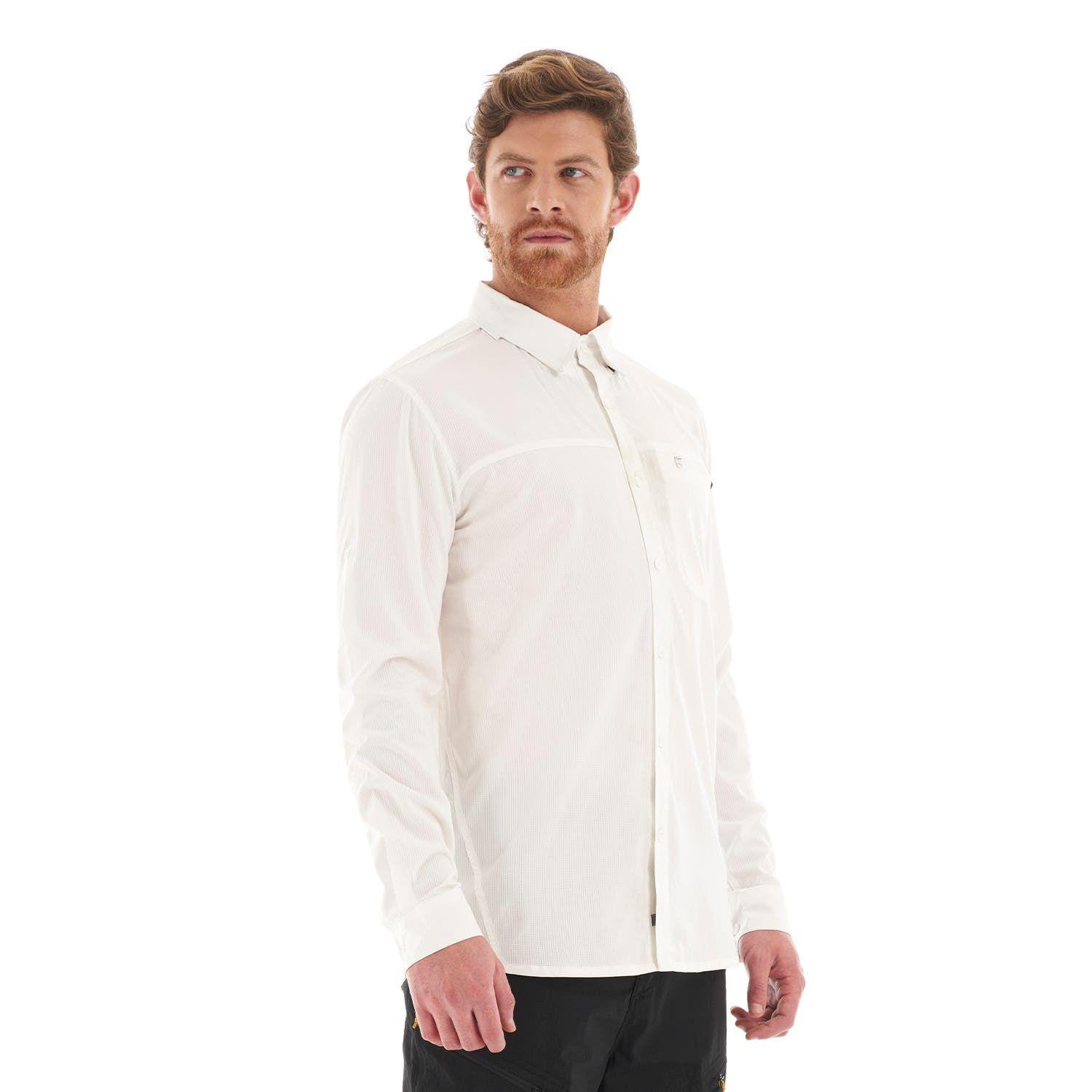 Camisa Hombre Rosselot Long Sleeve Q-Dry Shirt Blanco Lippi V23-2