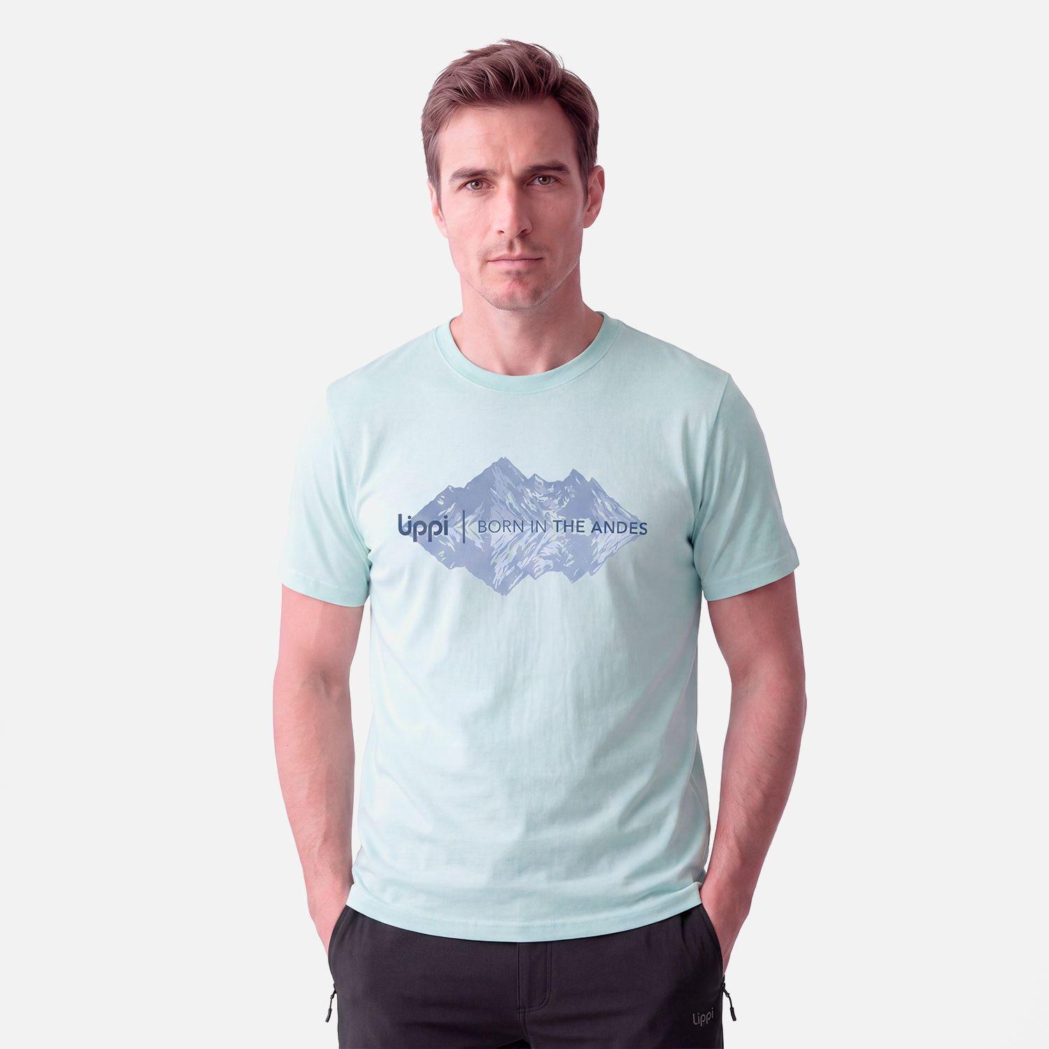 Polera Hombre Ulmo Front Print T-Shirt Celeste Lippi V27-0