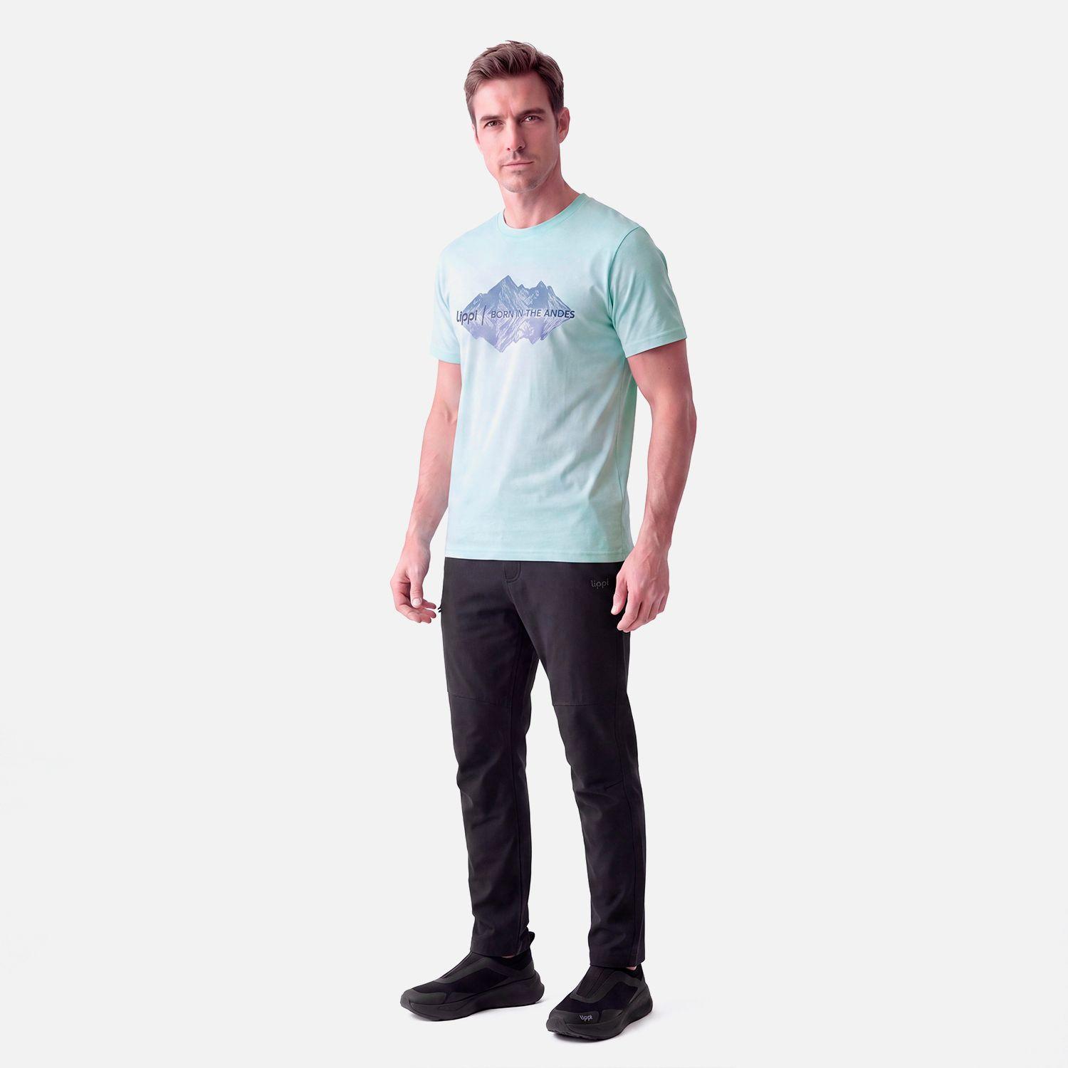 Polera Hombre Ulmo Front Print T-Shirt Celeste Lippi V27-4