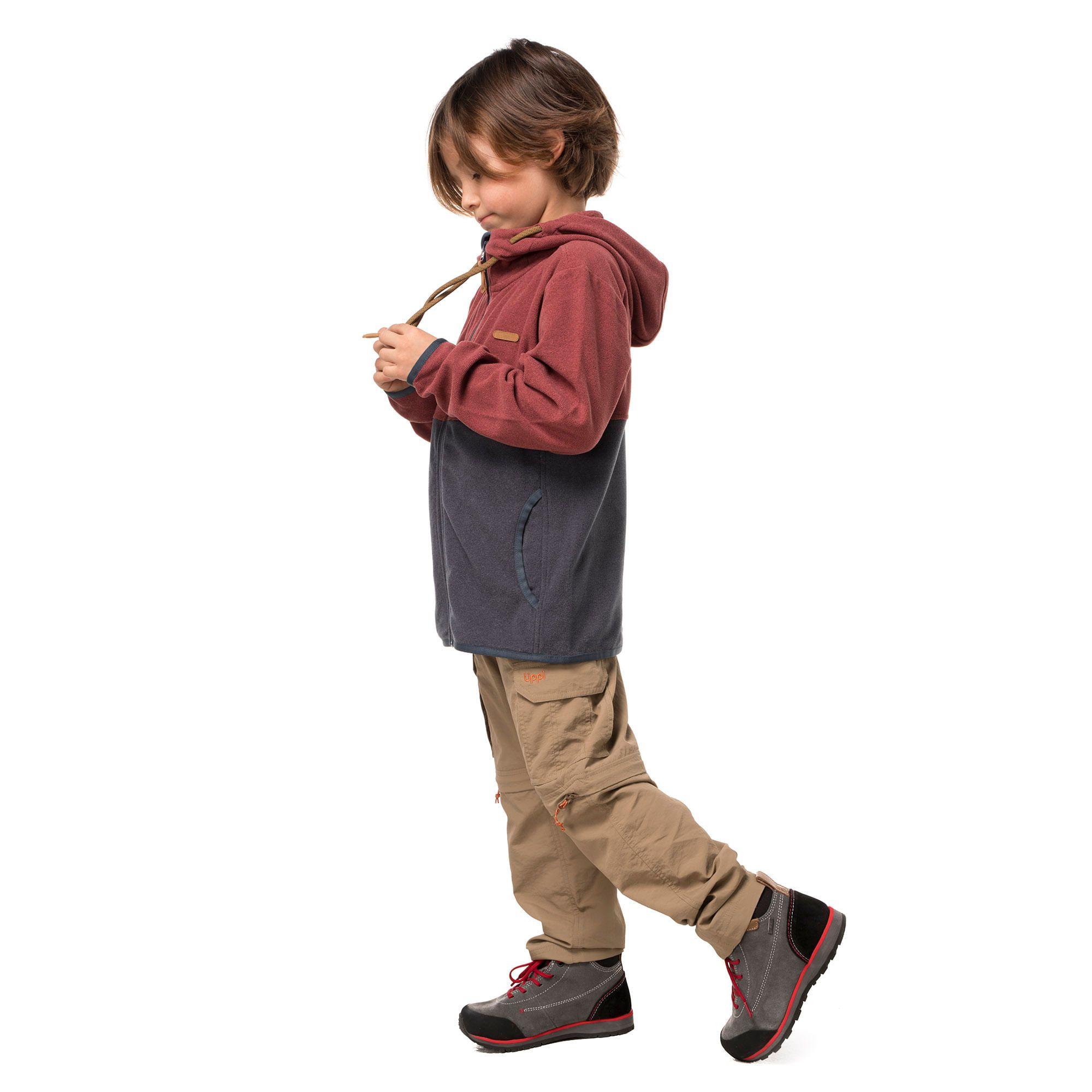 Poleron Niño Stripes Nano-F Full Zip Vino / Azul Oscuro Lippi-4