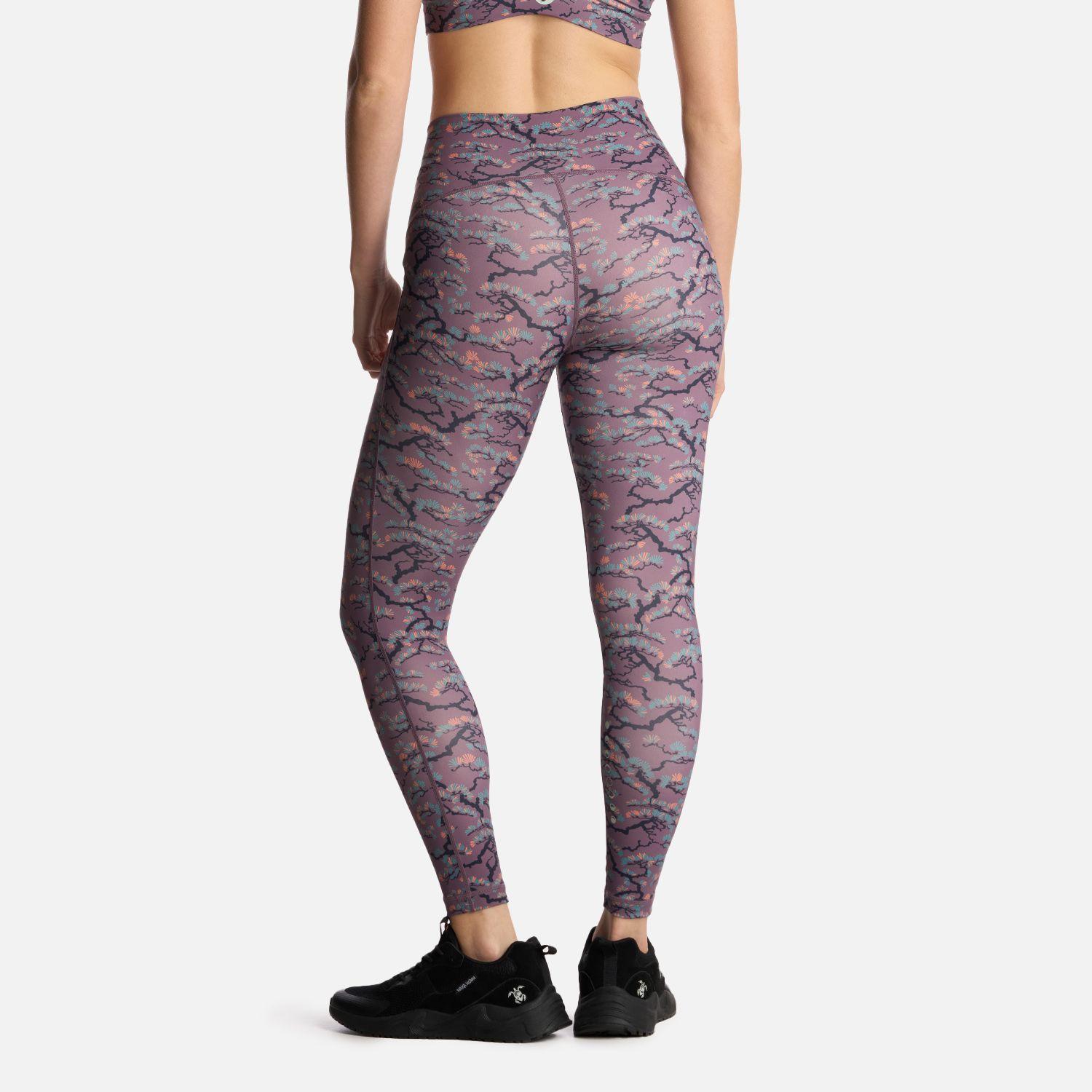Calza Mujer Coihue Larga Print Morado Claro Haka Honu-2