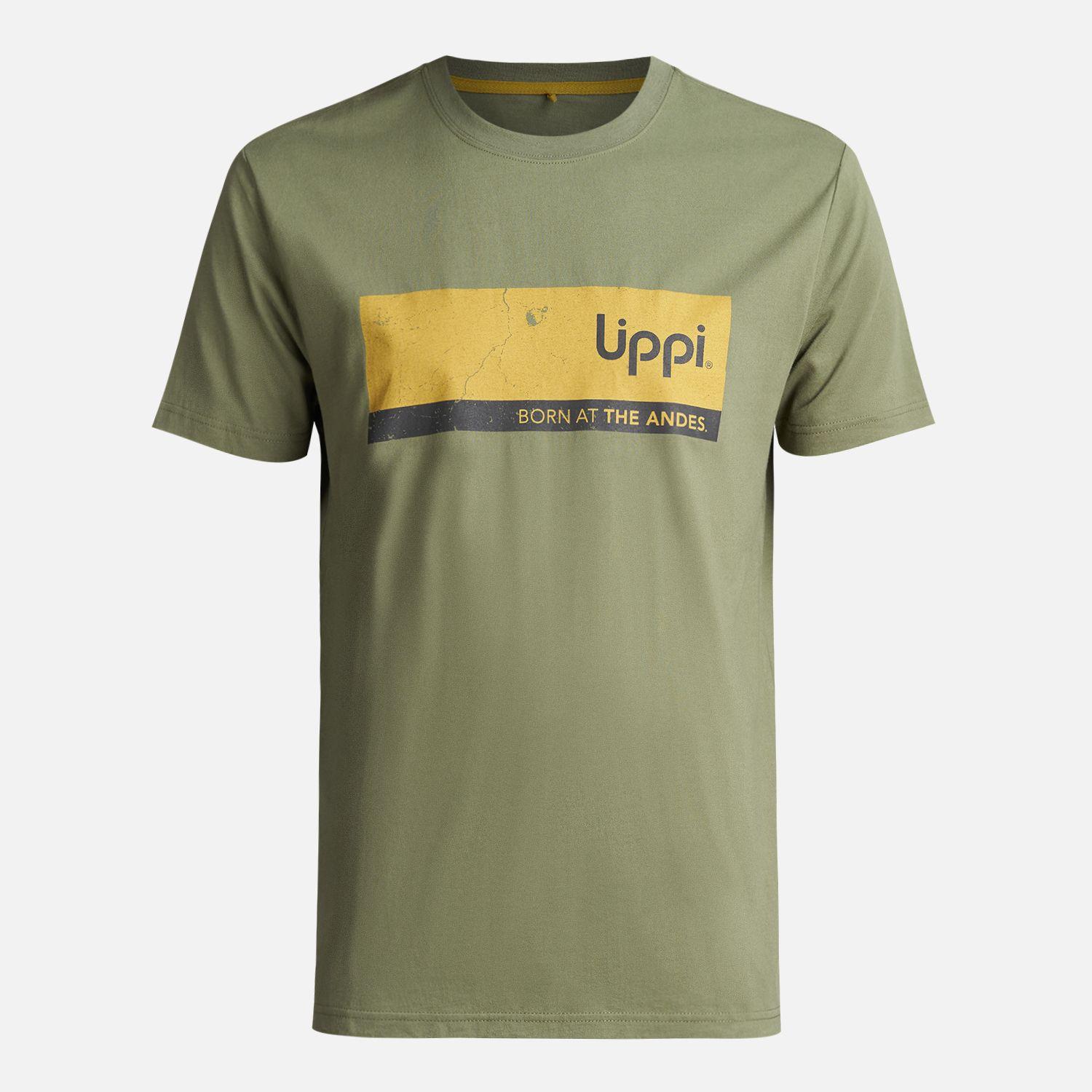 Polera Hombre Logo Lippi Front Print T-Shirt Verde Musgo Lippi-0