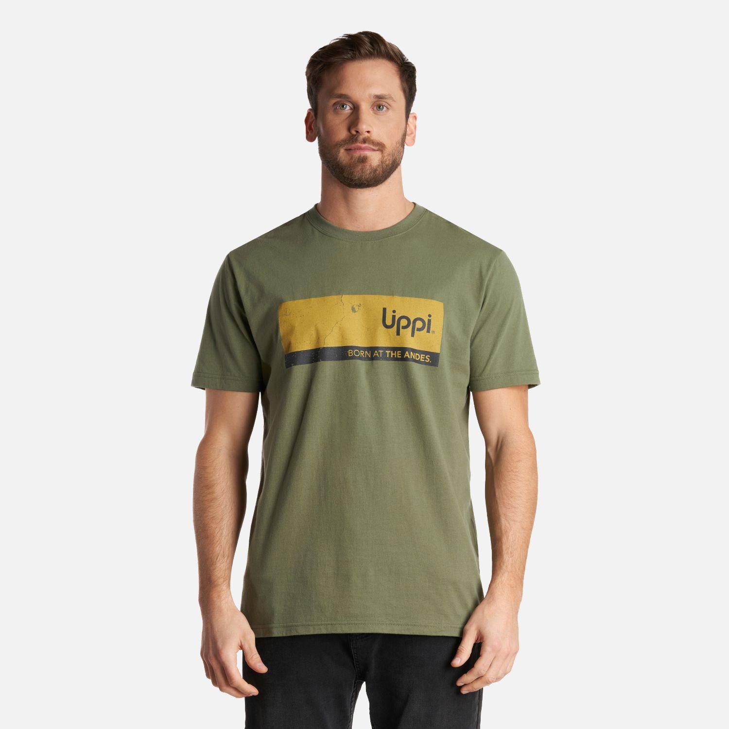 Polera Hombre Logo Lippi Front Print T-Shirt Verde Musgo Lippi-1