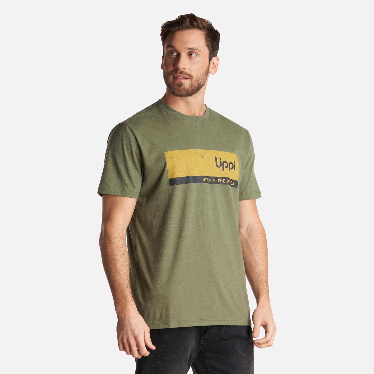 Polera Hombre Logo Lippi Front Print T-Shirt Verde Musgo Lippi-2