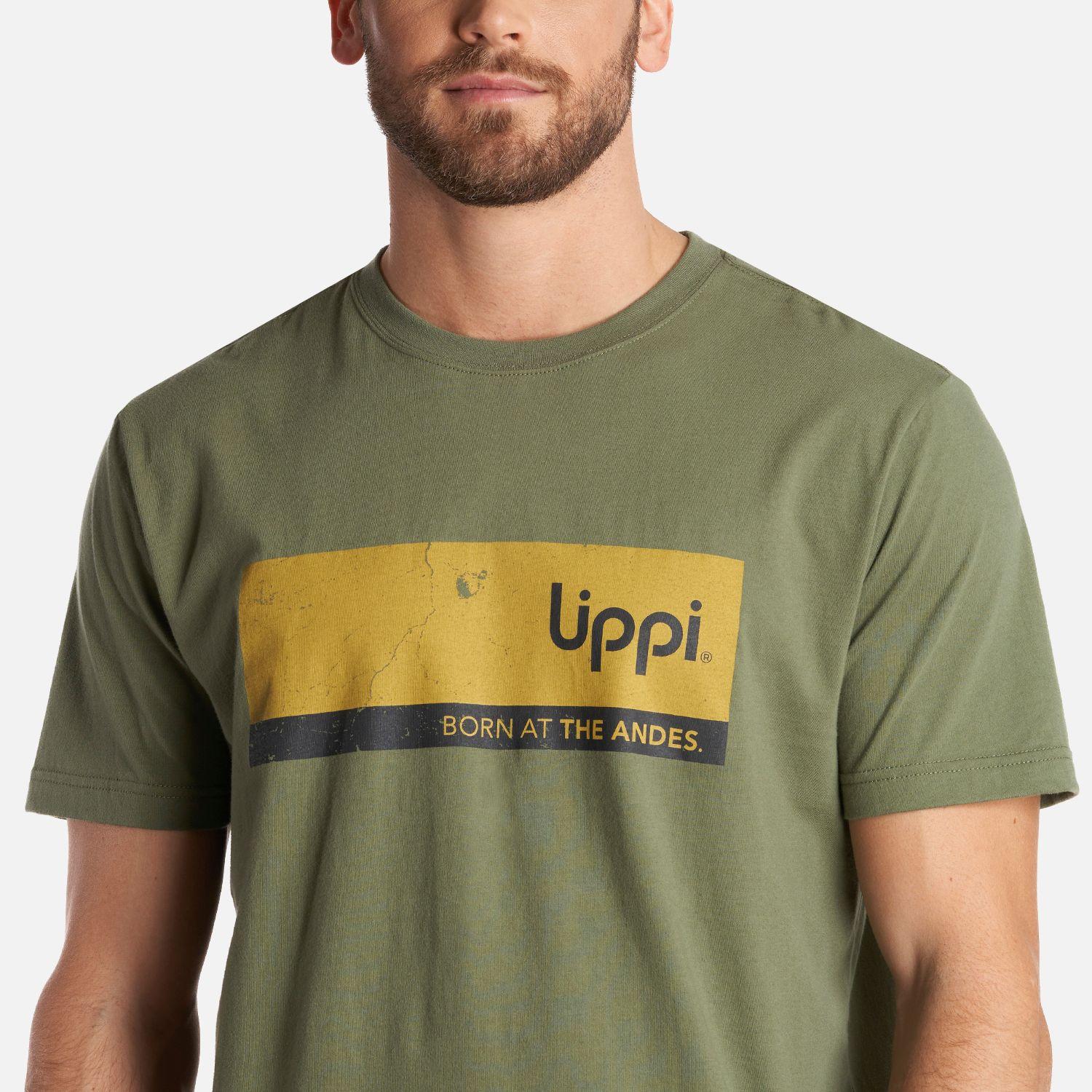 Polera Hombre Logo Lippi Front Print T-Shirt Verde Musgo Lippi-4