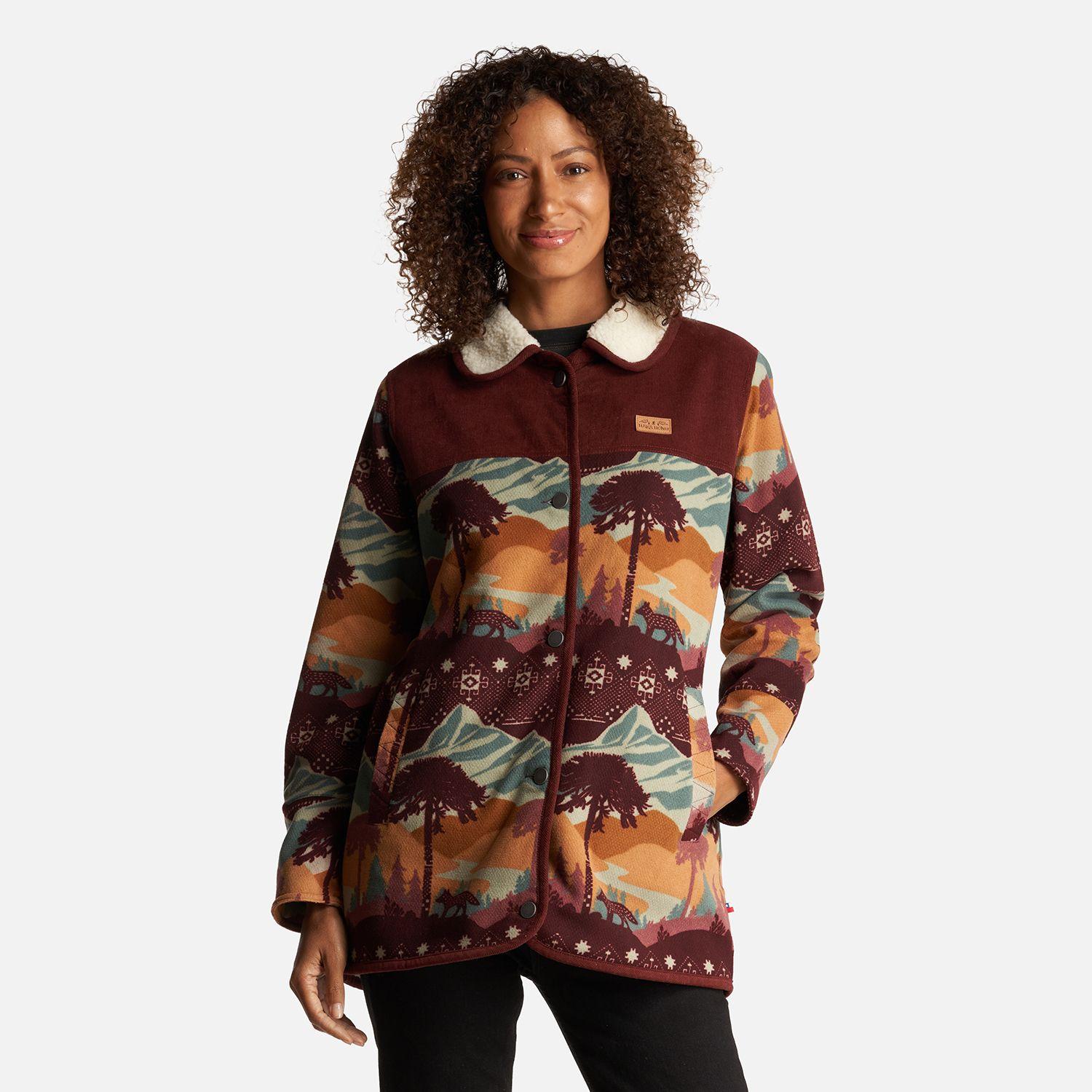 Chaqueta Mujer Calentito Print Burdeo Haka Honu-1