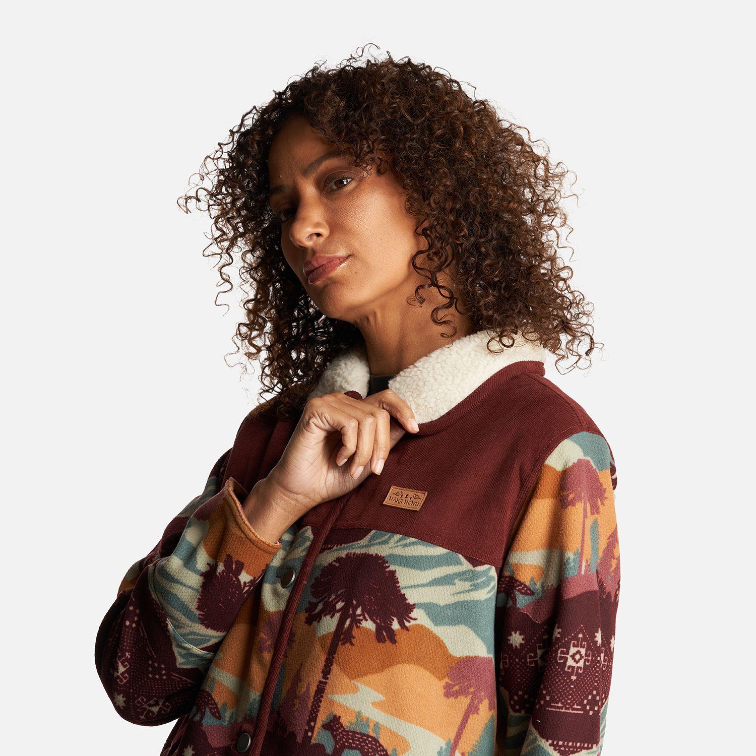 Chaqueta Mujer Calentito Print Burdeo Haka Honu-4