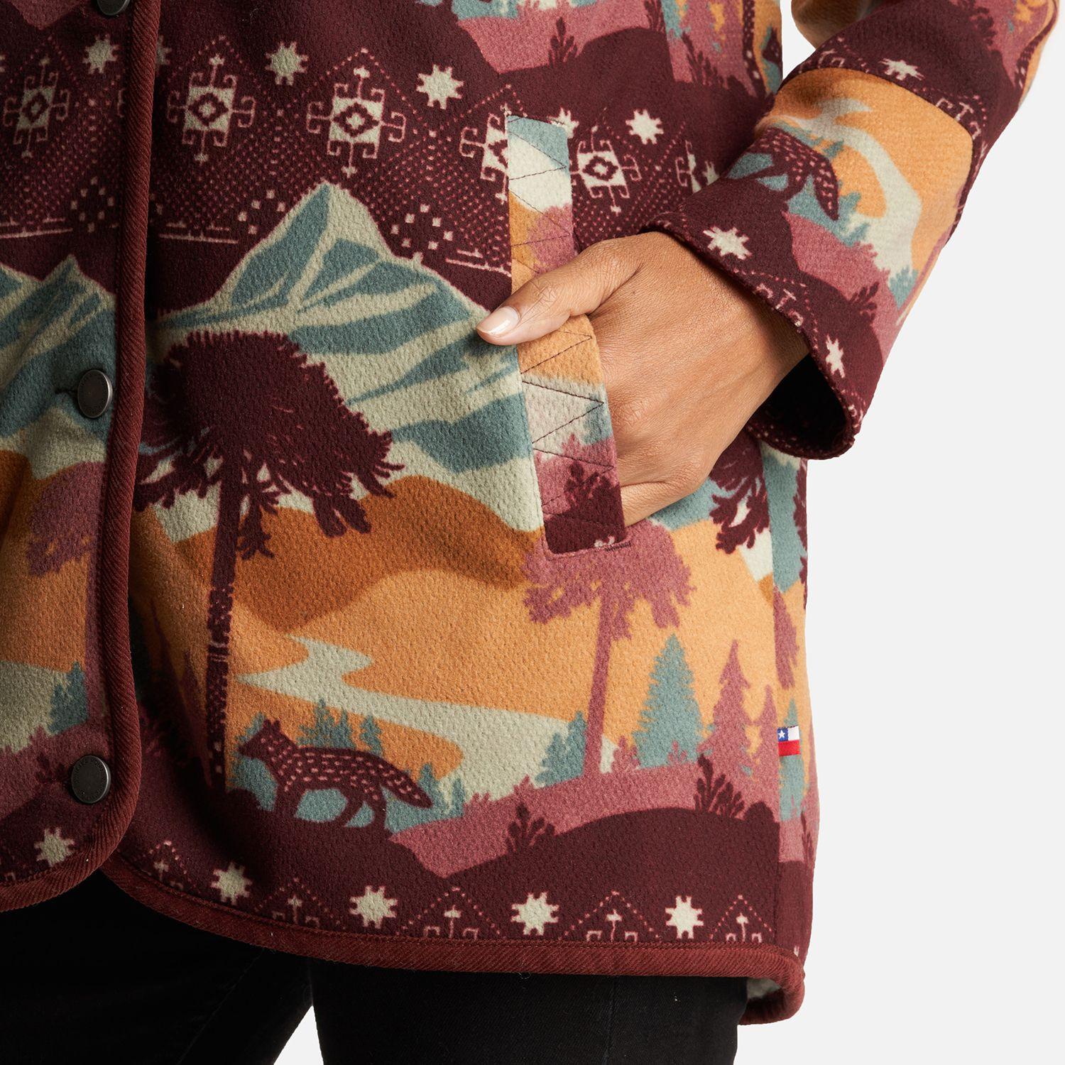 Chaqueta Mujer Calentito Print Burdeo Haka Honu-5