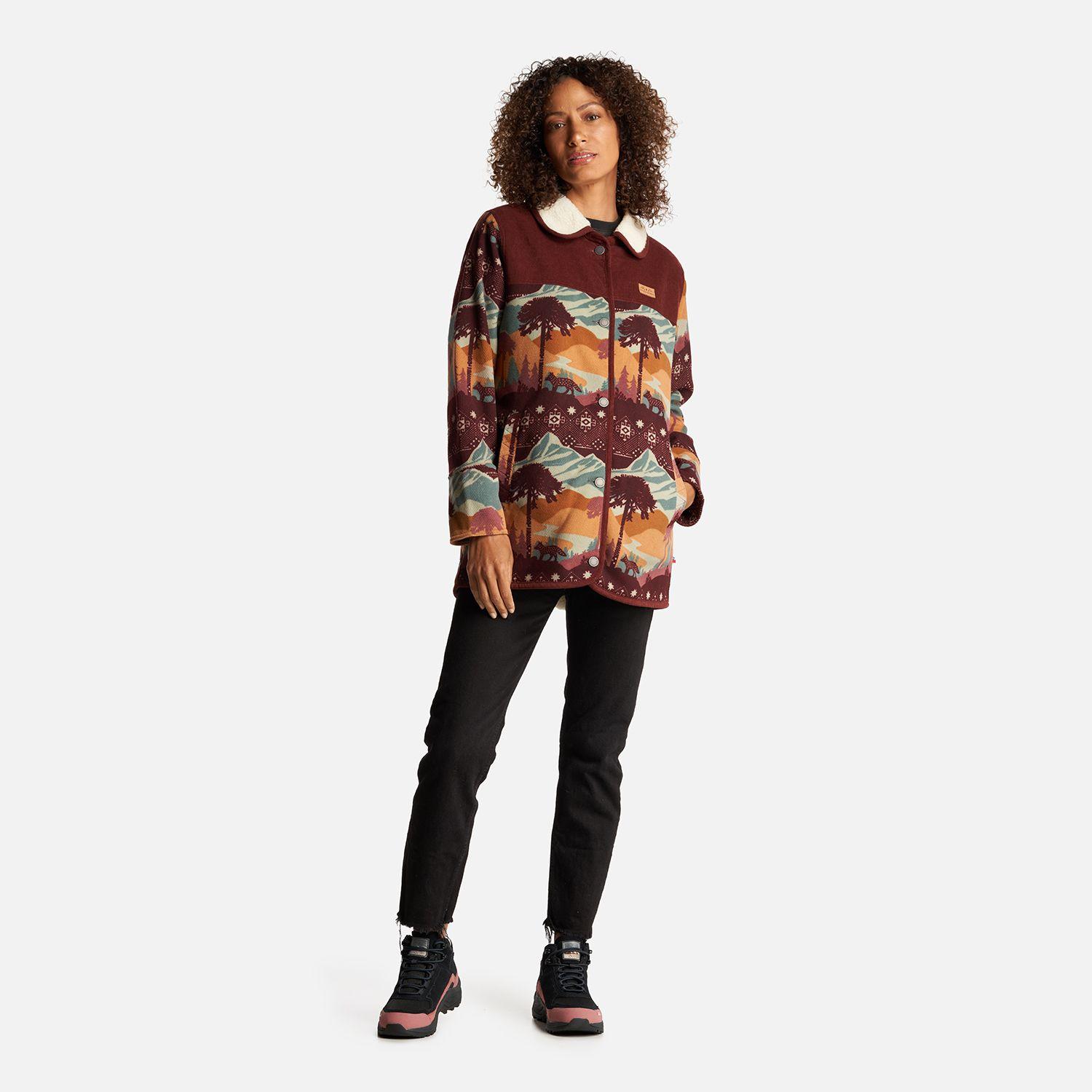 Chaqueta Mujer Calentito Print Burdeo Haka Honu-7