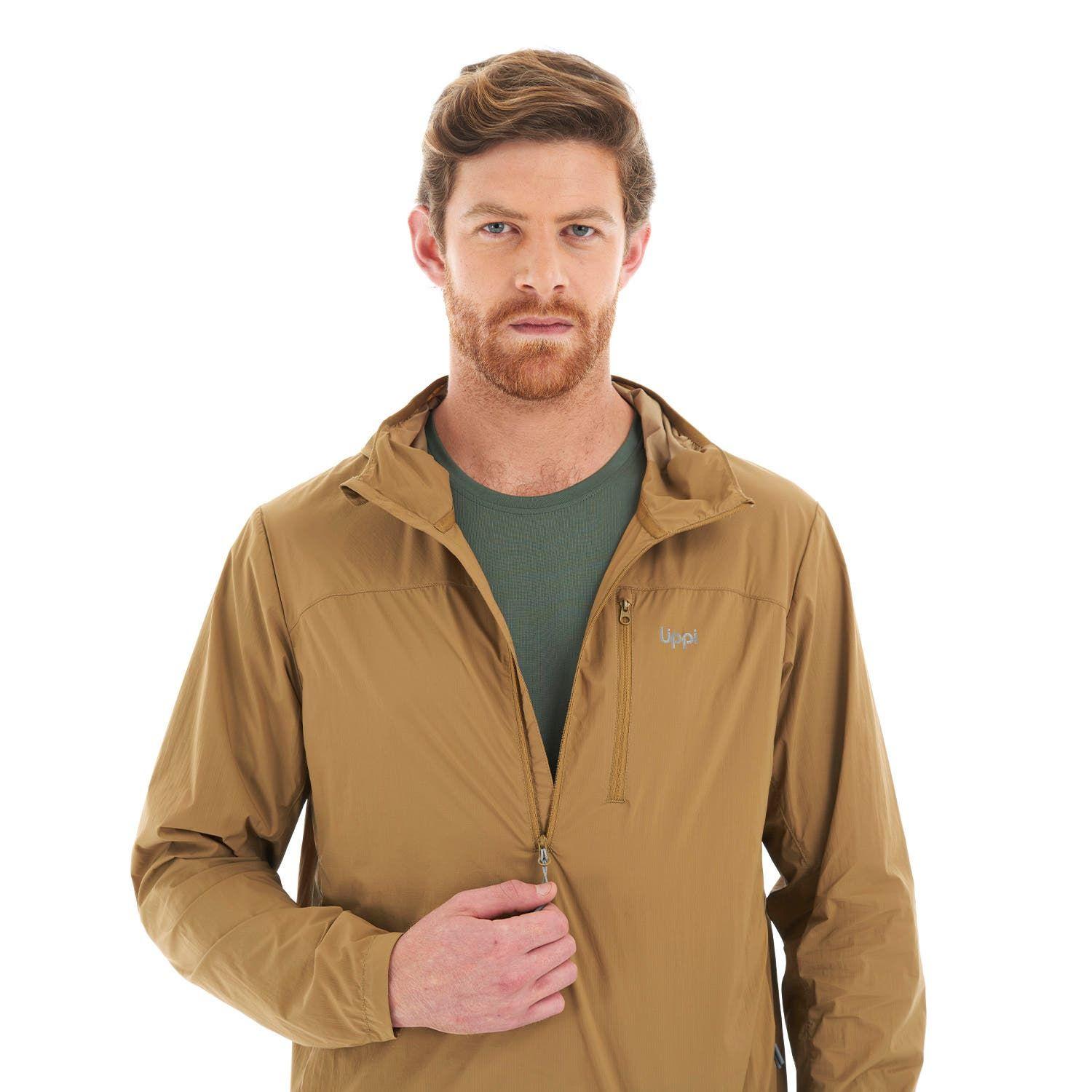 Chaqueta Hombre Spry WindBreaker 14 Zip Hoody Jacket Cafe Pardo Lippi-6