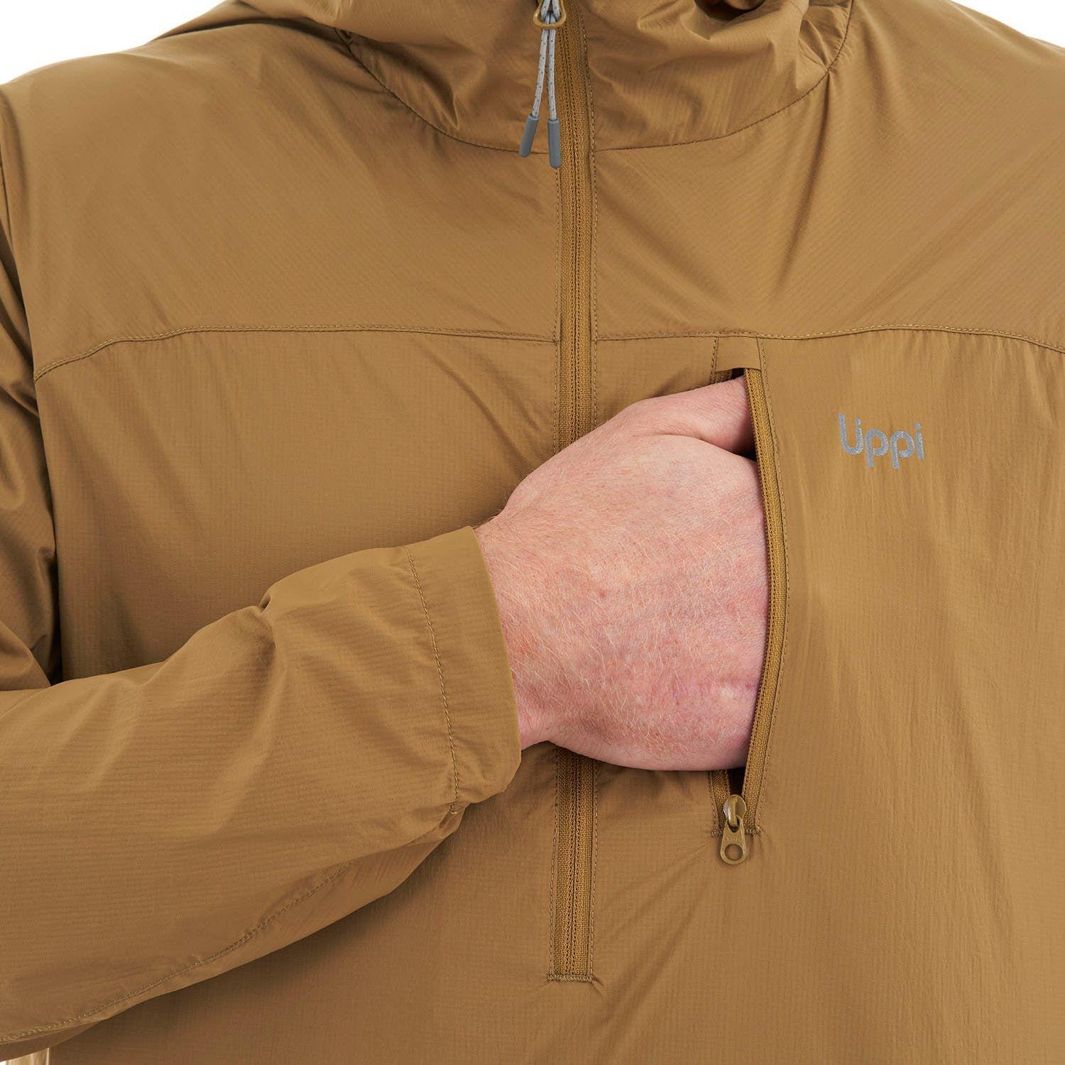 Chaqueta Hombre Spry WindBreaker 14 Zip Hoody Jacket Cafe Pardo Lippi-8