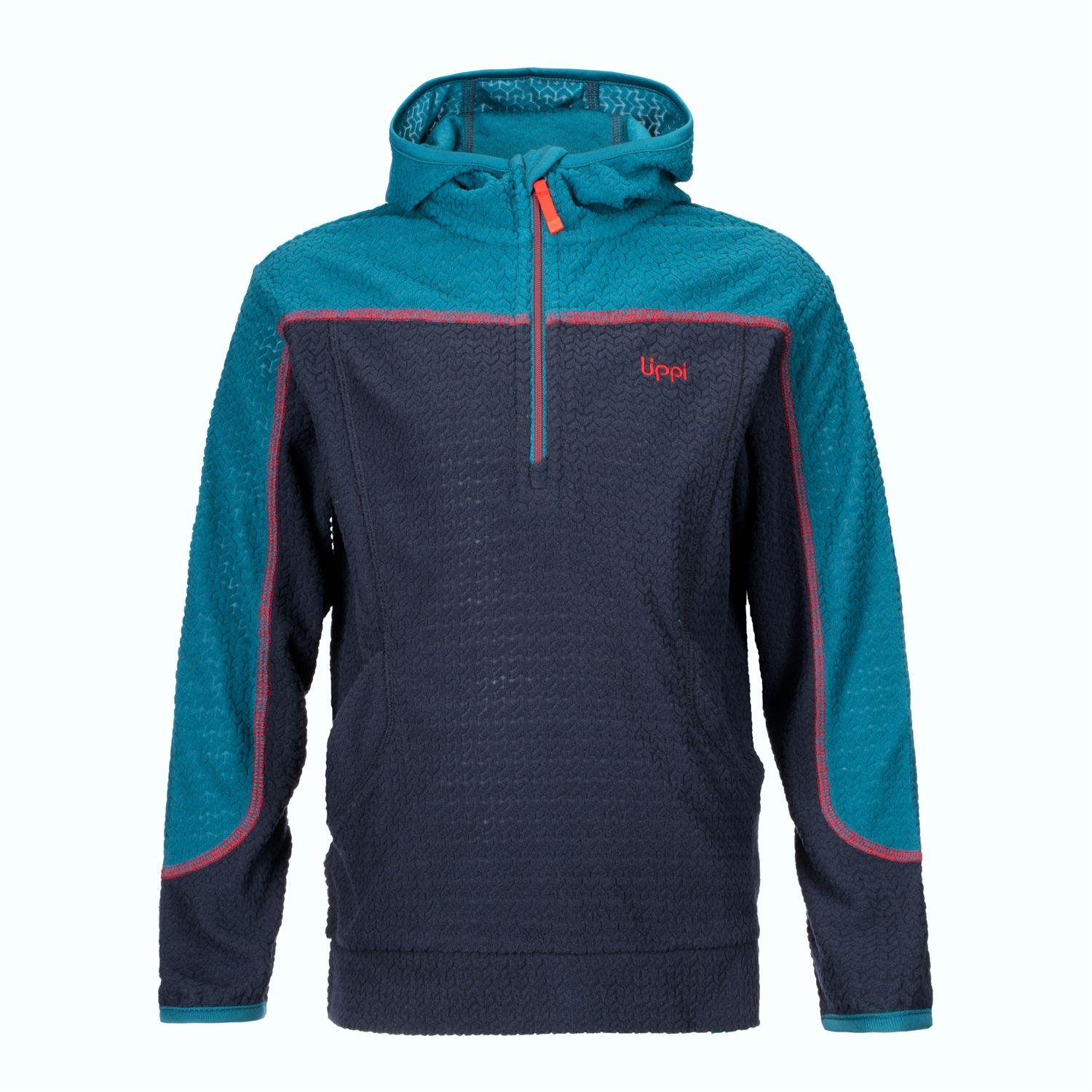 Poleron Niño Saltamontes Nano-F 1/4 Zip Hoody Azul Marino / Turquesa Lippi-0