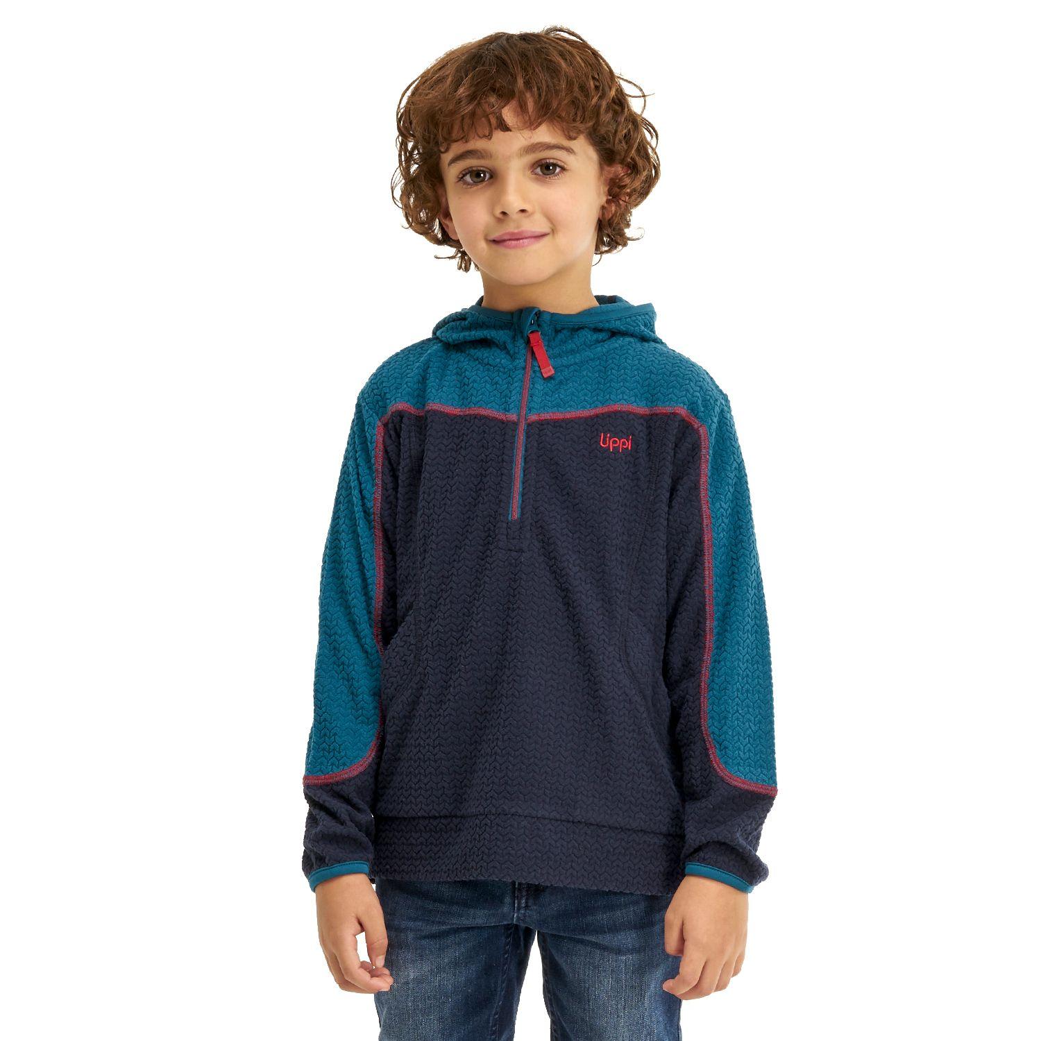 Poleron Niño Saltamontes Nano-F 1/4 Zip Hoody Azul Marino / Turquesa Lippi-1