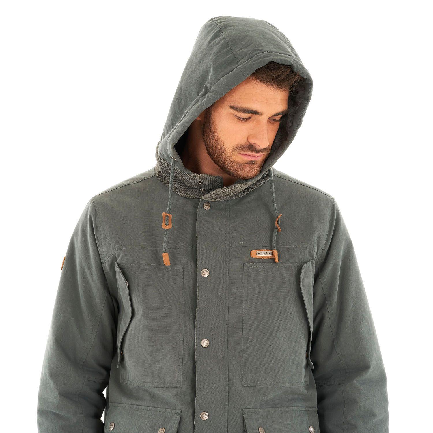Chaqueta Hombre Peumo Canvas Hoody Jacket Grafito Lippi I21-6