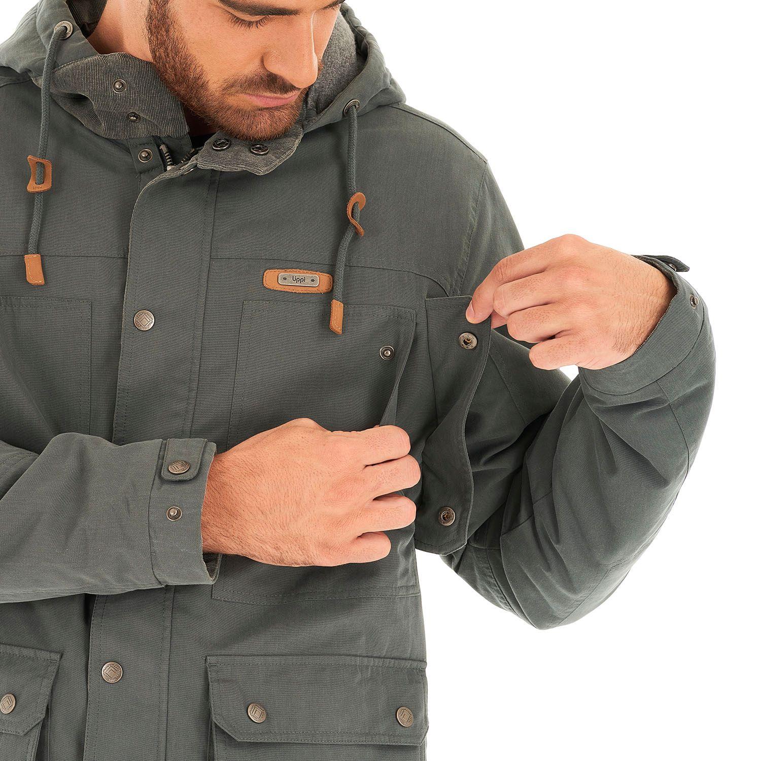 Chaqueta Hombre Peumo Canvas Hoody Jacket Grafito Lippi I21-7