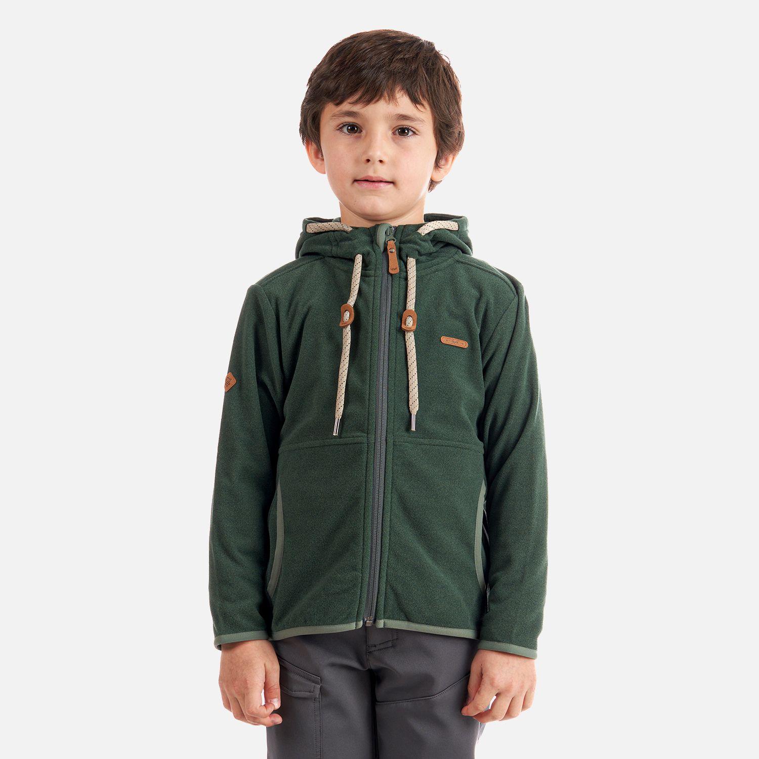 Poleron Niño Stripes Nano-F Full Zip Hoody Verde Grisaceo Lippi-1
