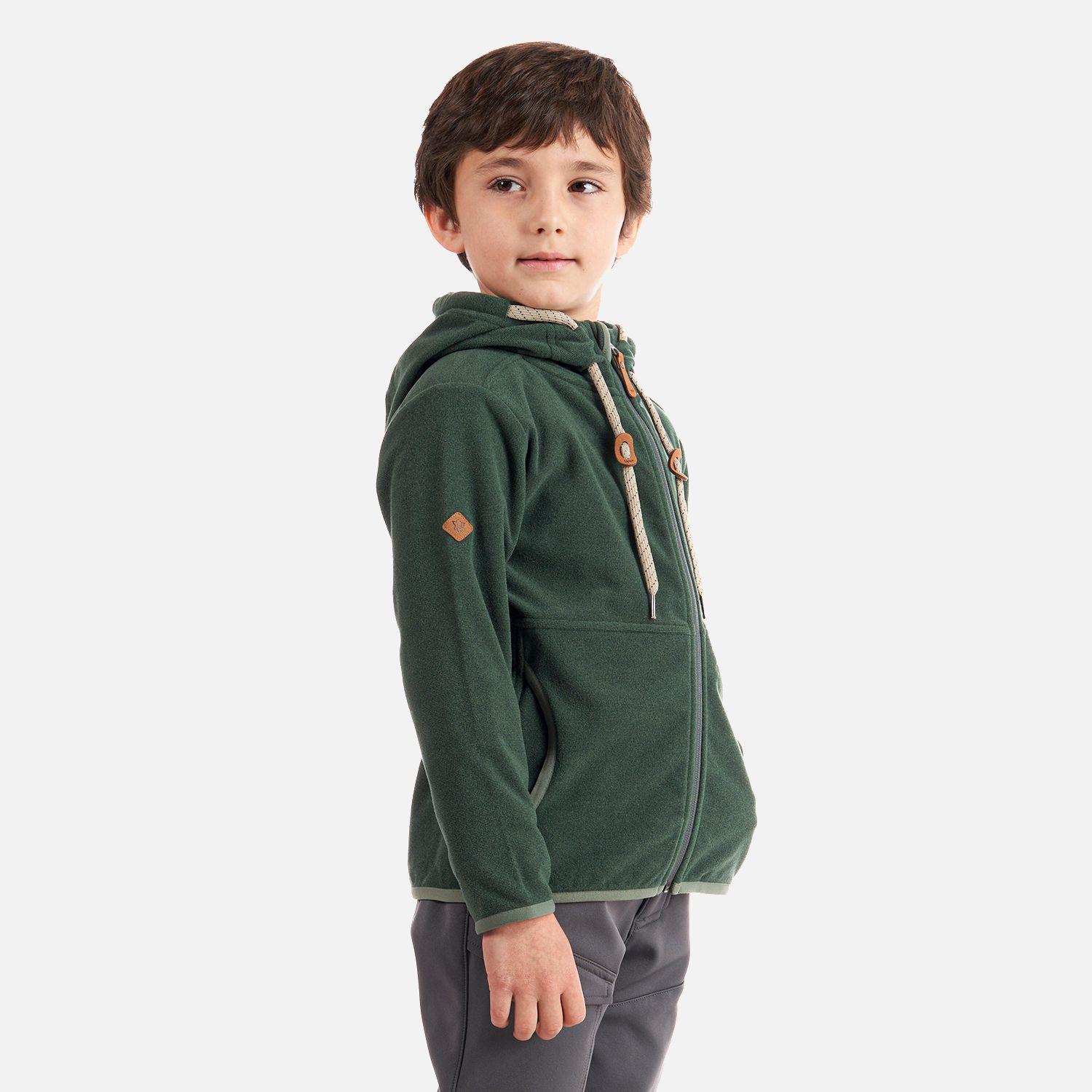 Poleron Niño Stripes Nano-F Full Zip Hoody Verde Grisaceo Lippi-2