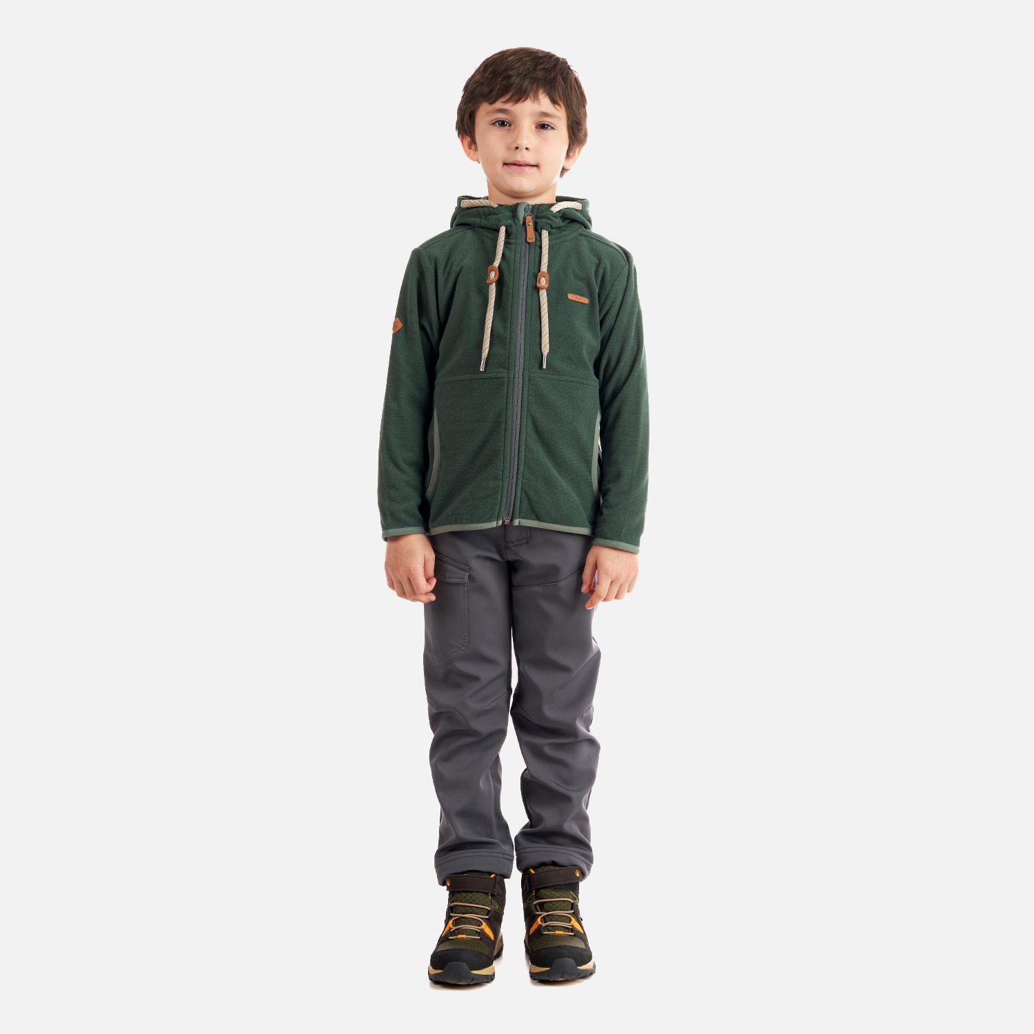 Poleron Niño Stripes Nano-F Full Zip Hoody Verde Grisaceo Lippi-5