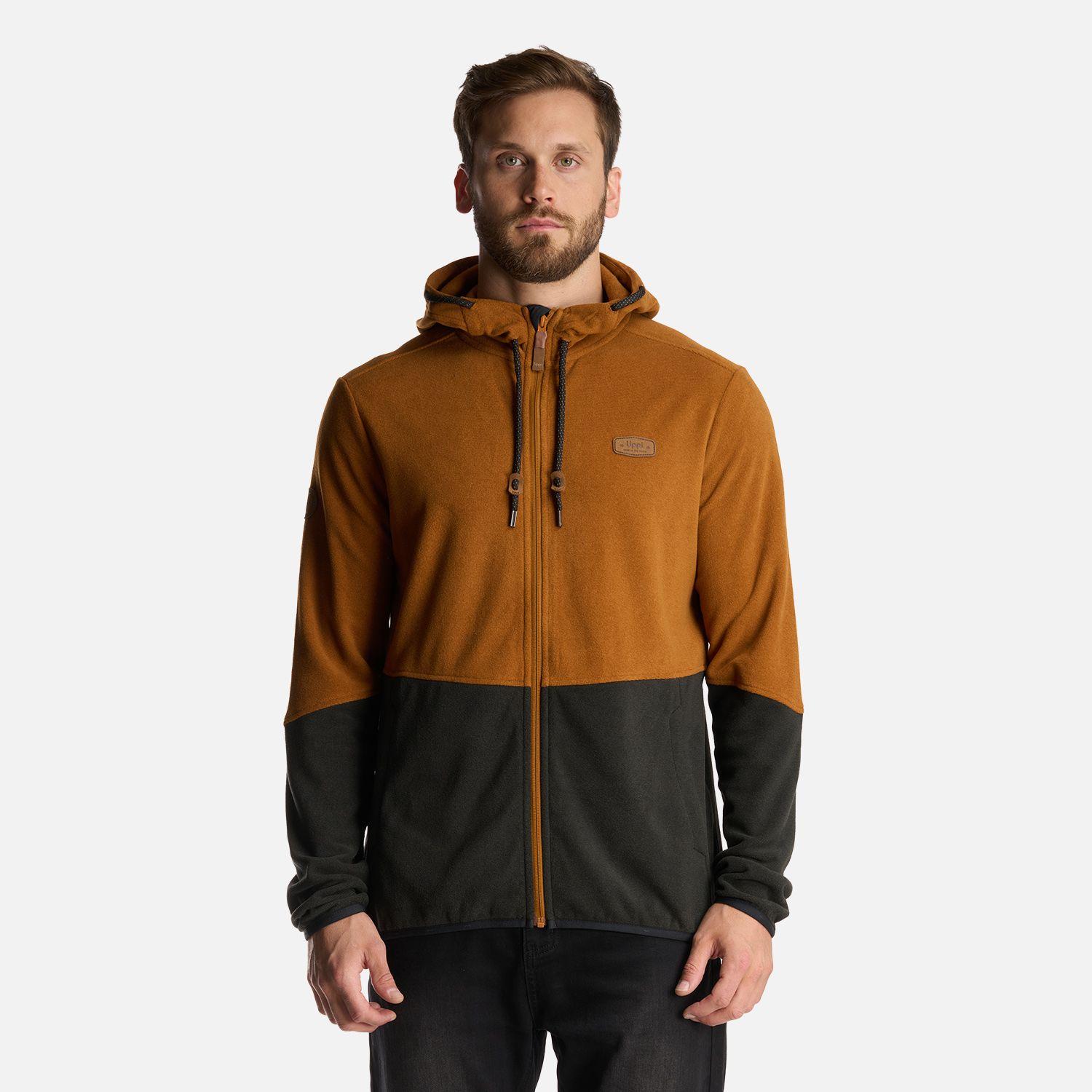 Poleron Hombre Stripes Nano-F Full Zip Hoody Cafe Claro Lippi-1