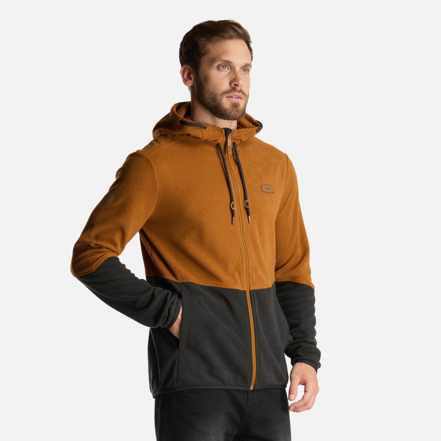 Poleron Hombre Stripes Nano-F Full Zip Hoody Cafe Claro Lippi-2