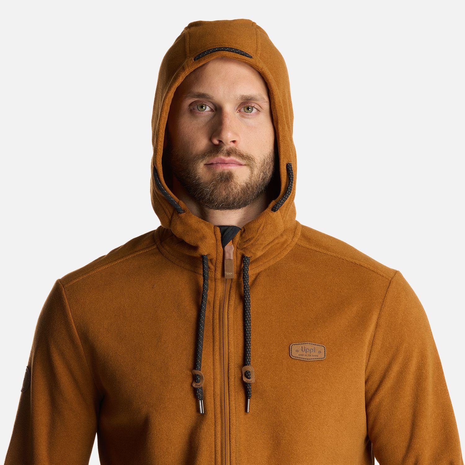 Poleron Hombre Stripes Nano-F Full Zip Hoody Cafe Claro Lippi-5